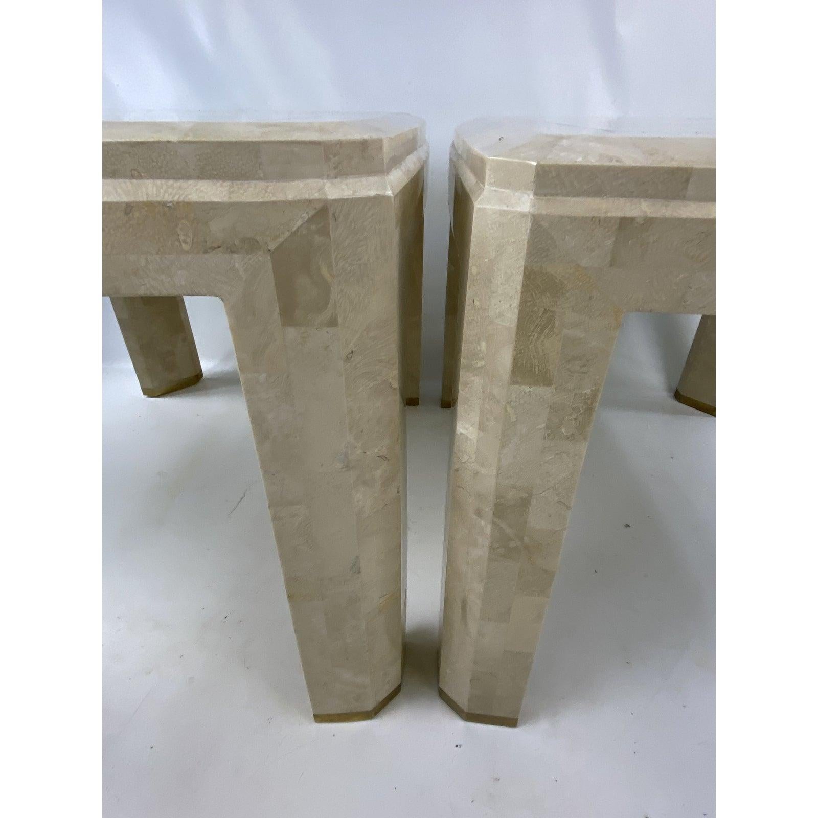 Mid-Century Tessellated Side Tables by Maitland Smith, a Pair For Sale 1