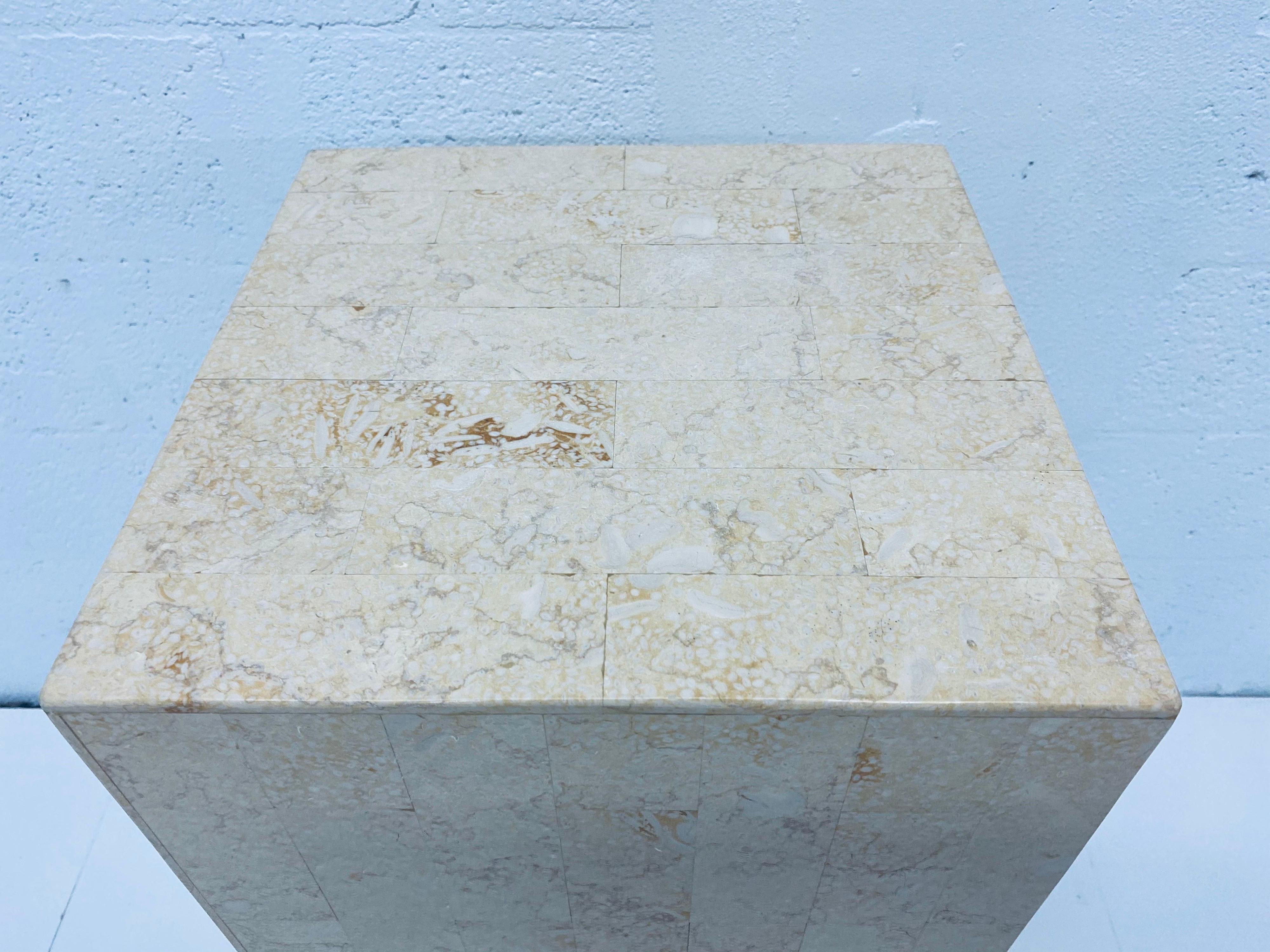 Midcentury Tessellated Stone Pedestal Table 4