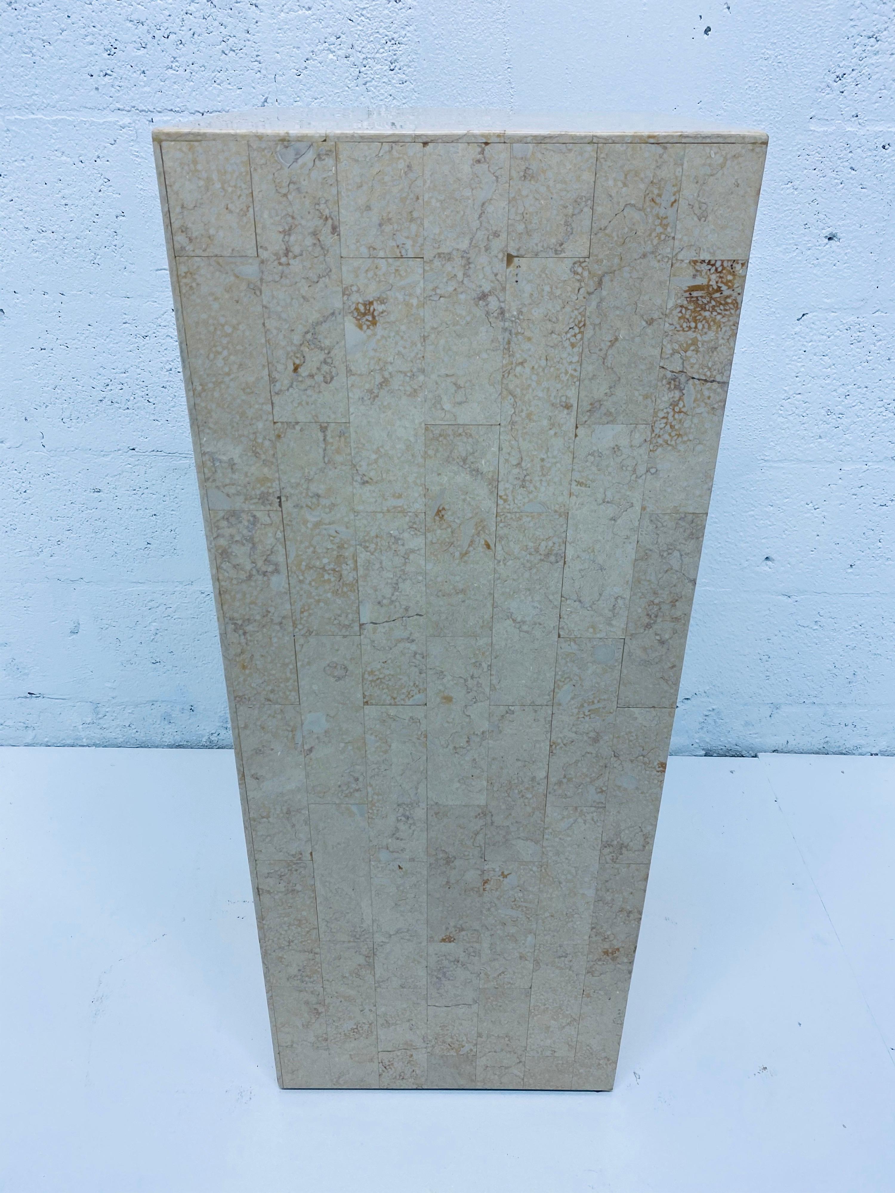 Midcentury Tessellated Stone Pedestal Table In Good Condition In Miami, FL