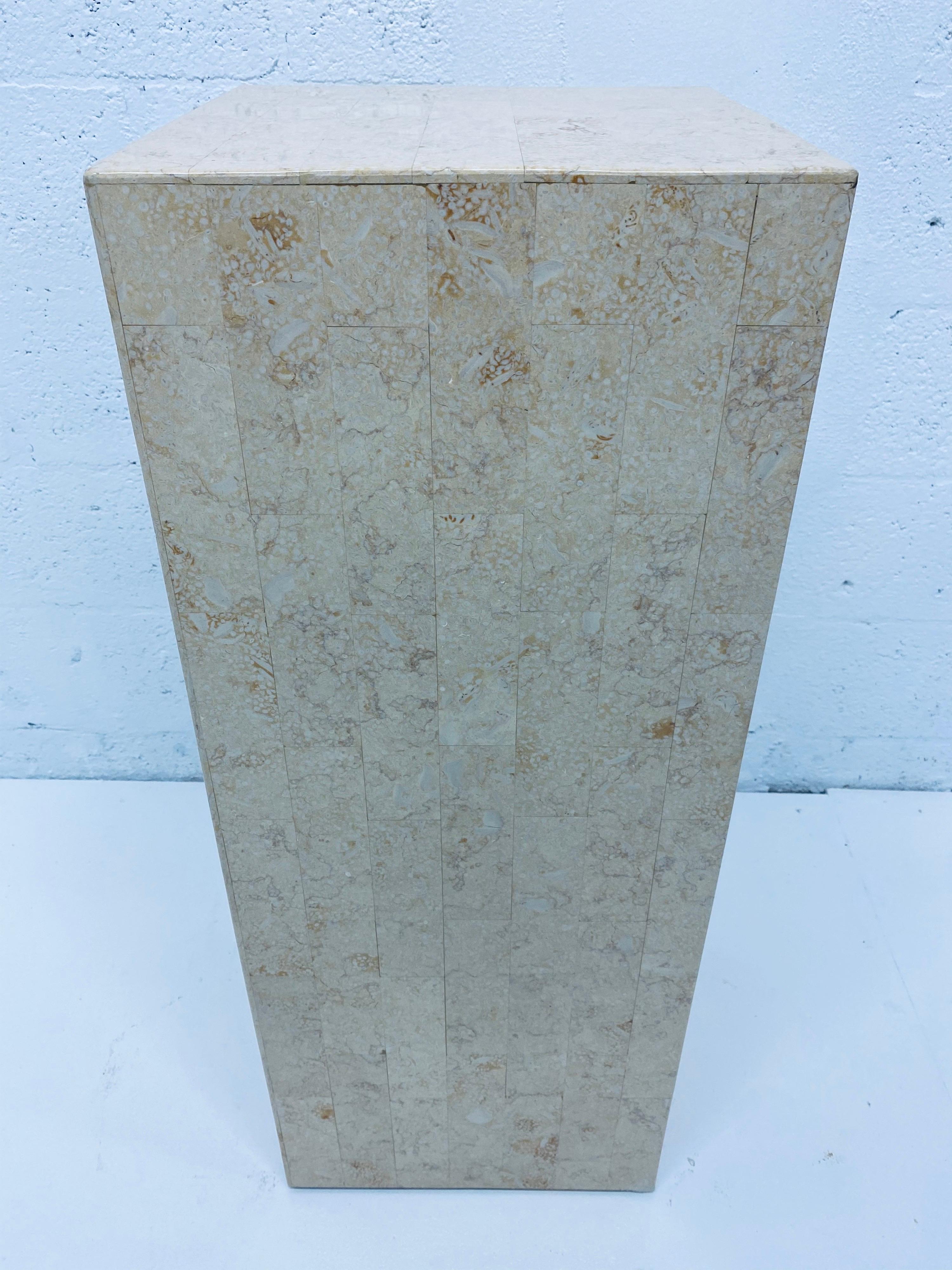 Midcentury Tessellated Stone Pedestal Table 1