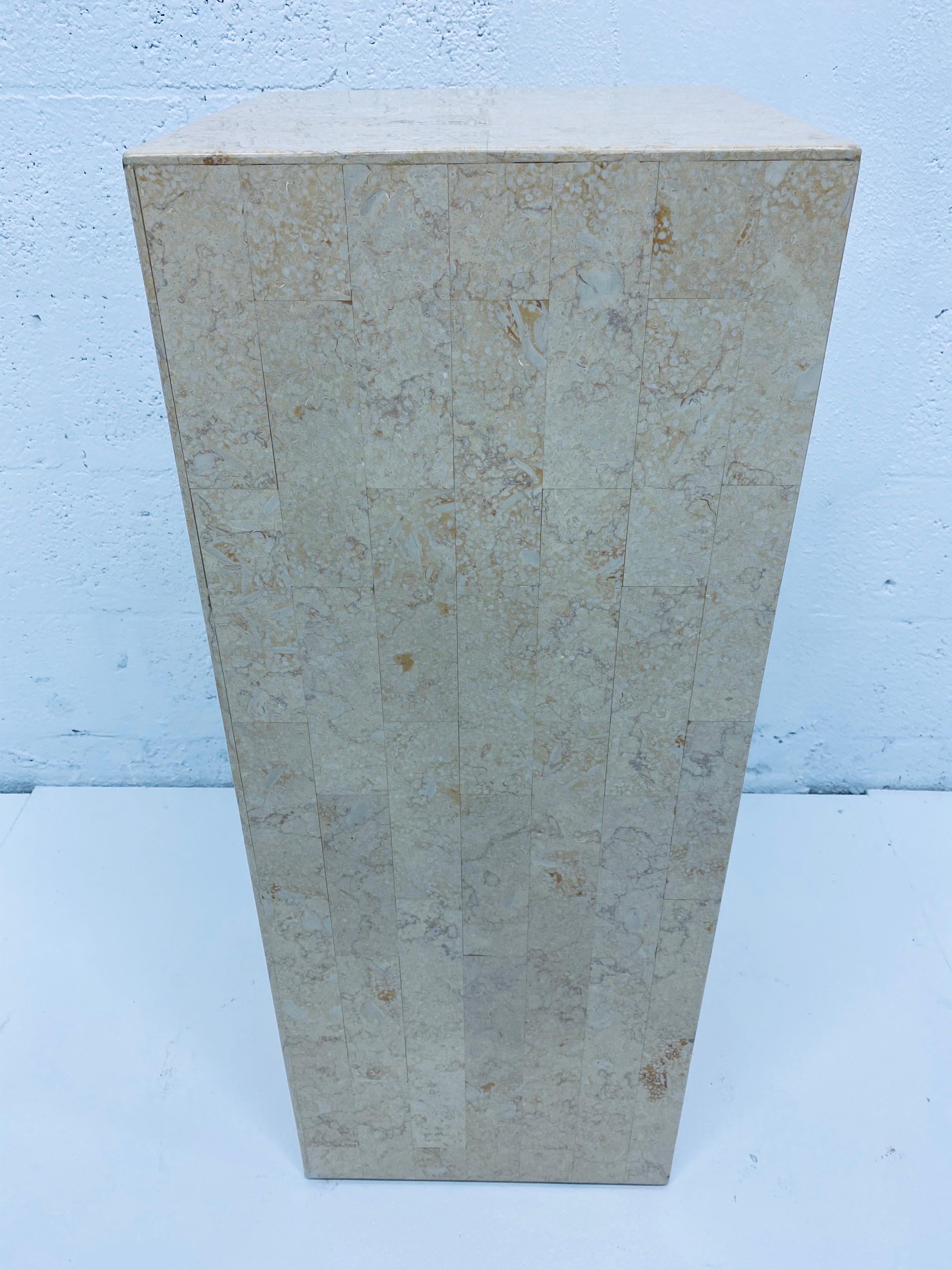 Midcentury Tessellated Stone Pedestal Table 2