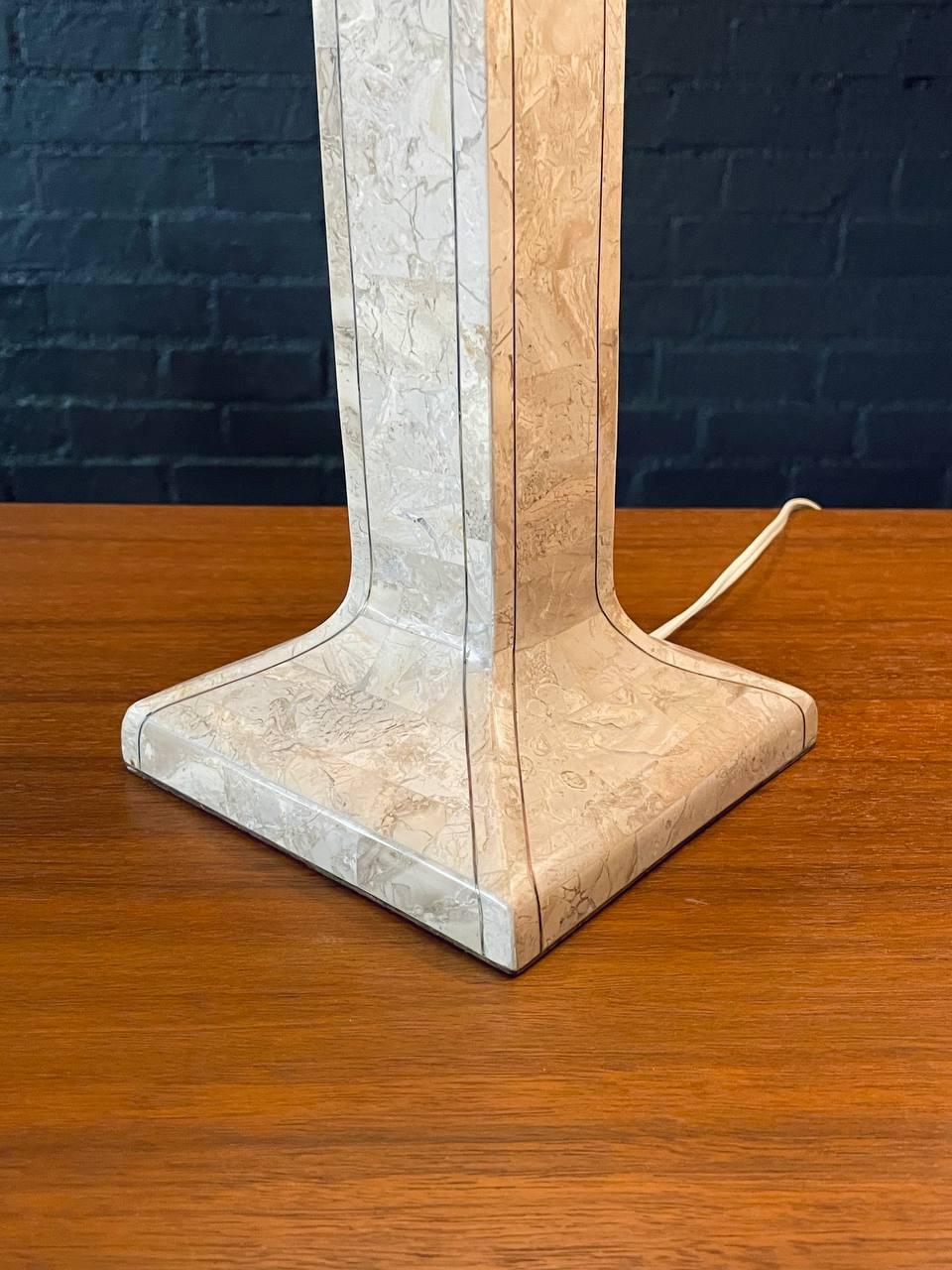 Lámparas de mesa de piedra teselada de mediados de siglo Coastal Modern en venta 2