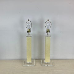 Lámparas de mesa teseladas de mediados de siglo, estilo Karl Springer-Un par