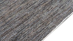 Mid-Century Strukturierte Charcoal Brown Wollteppich 9'8''x13'9''