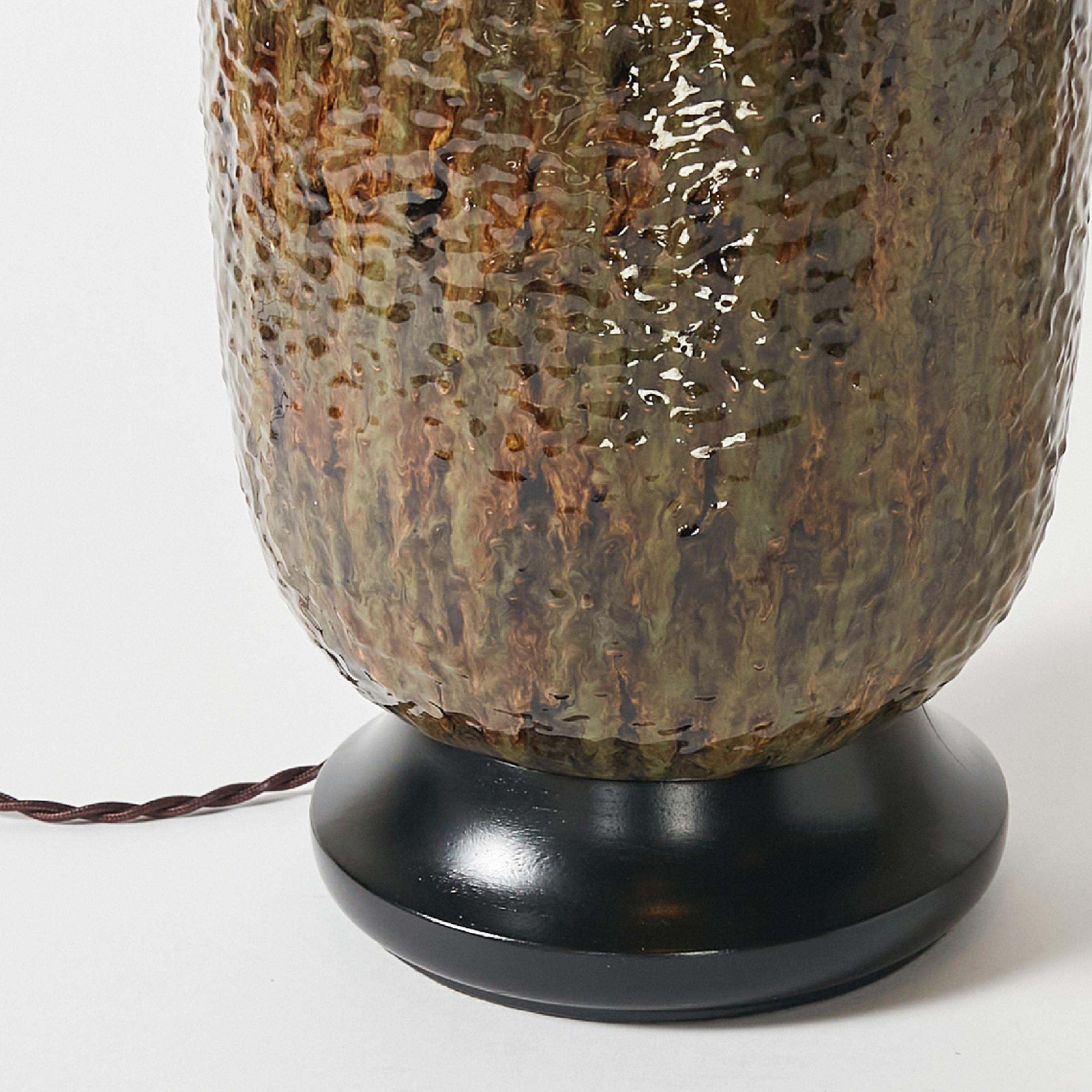 Mid-Century Modern Midcentury Textured Glaze Ceramic Table Lamp