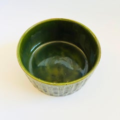 Mid Century Textured Green Ceramic Planter by Jasba