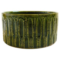 Mid Century Textured Green Ceramic Planter by Jasba