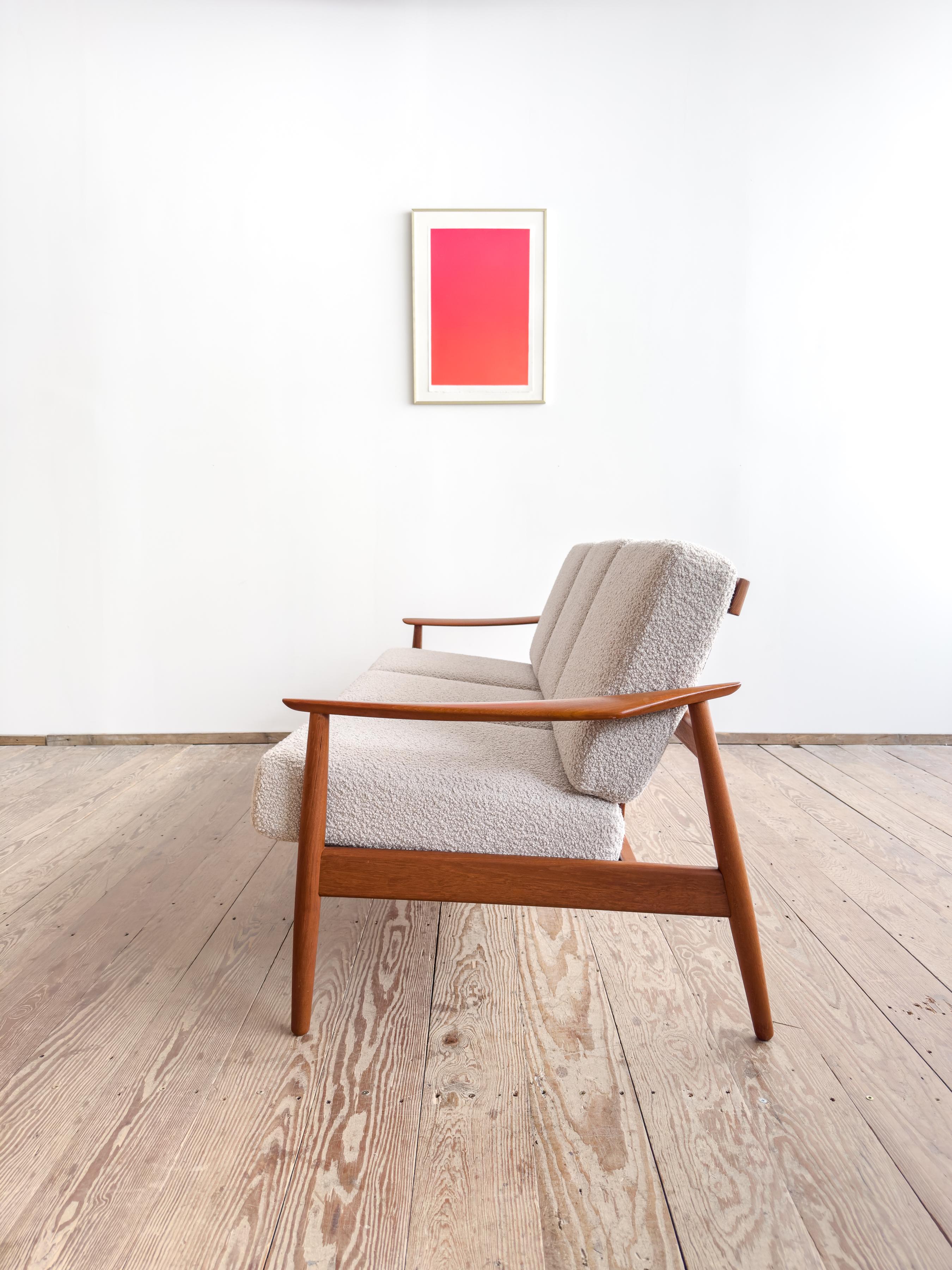 Divano con seduta a T di metà secolo, divano in teak di Arne Vodder per France & Søn In condizioni buone in vendita a München, Bavaria