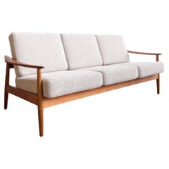 Divano con seduta a T di metà secolo, divano in teak di Arne Vodder per France & Søn