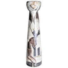 Midcentury Theo & Susan Harlander Brooklin Pottery Large Sgraffito Vase