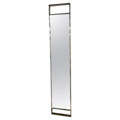 Mid-Century Thin Full Length Eight Foot Tall Chrome Mirror