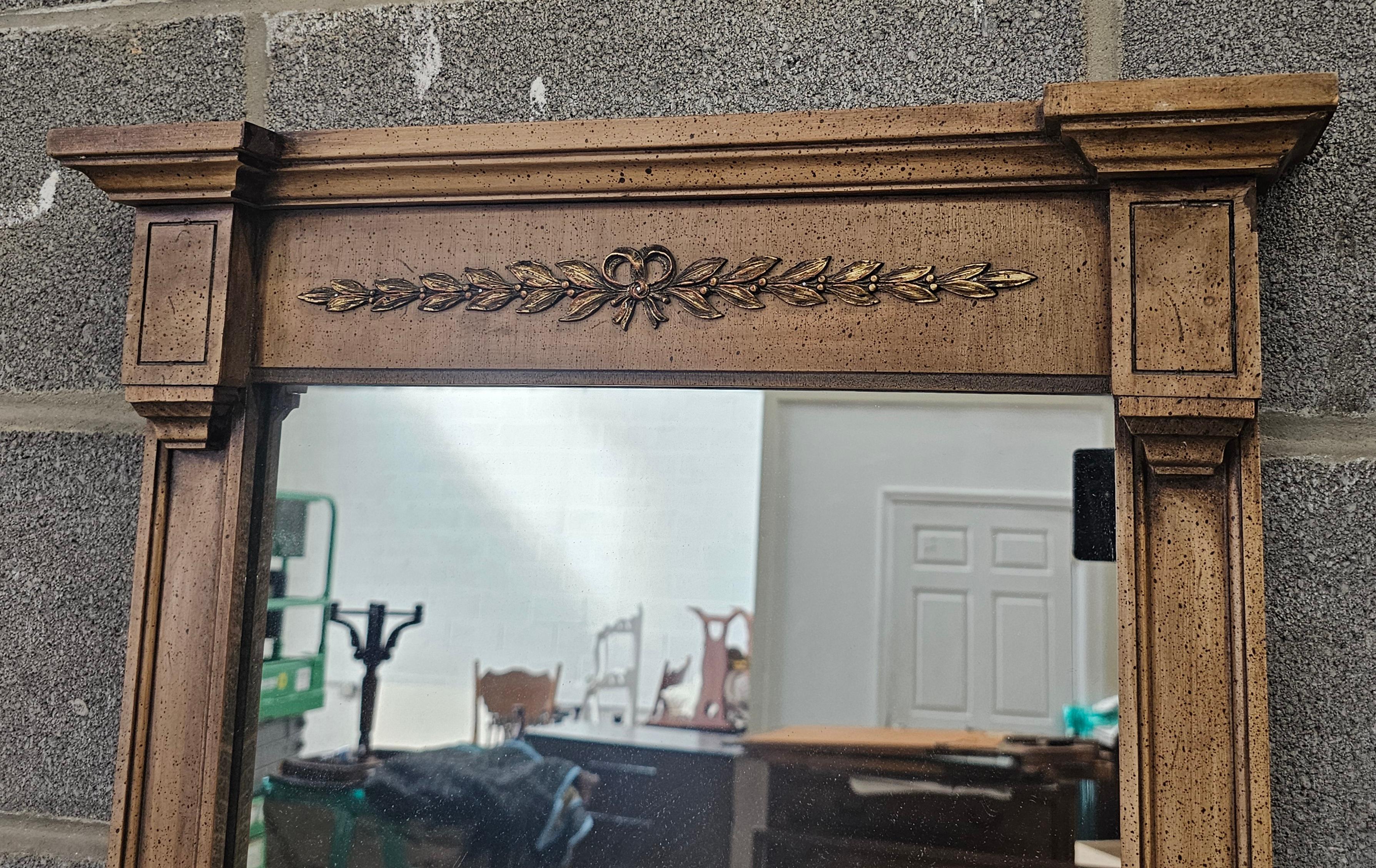 Mid-Century Modern Mid-Century Thomasville Italian Tuscan Style Walnut Wall Mirrors, Pair