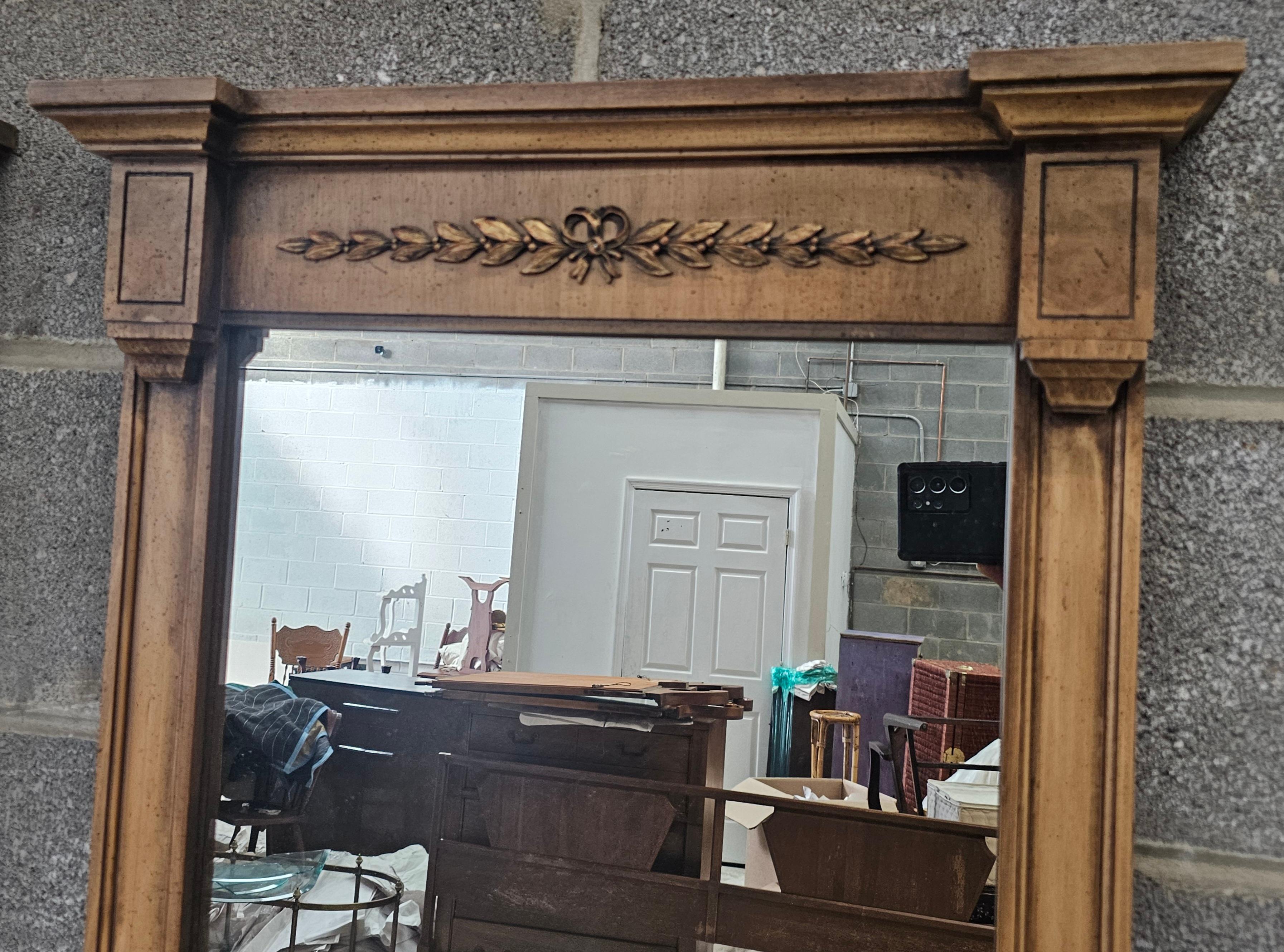 American Mid-Century Thomasville Italian Tuscan Style Walnut Wall Mirrors, Pair