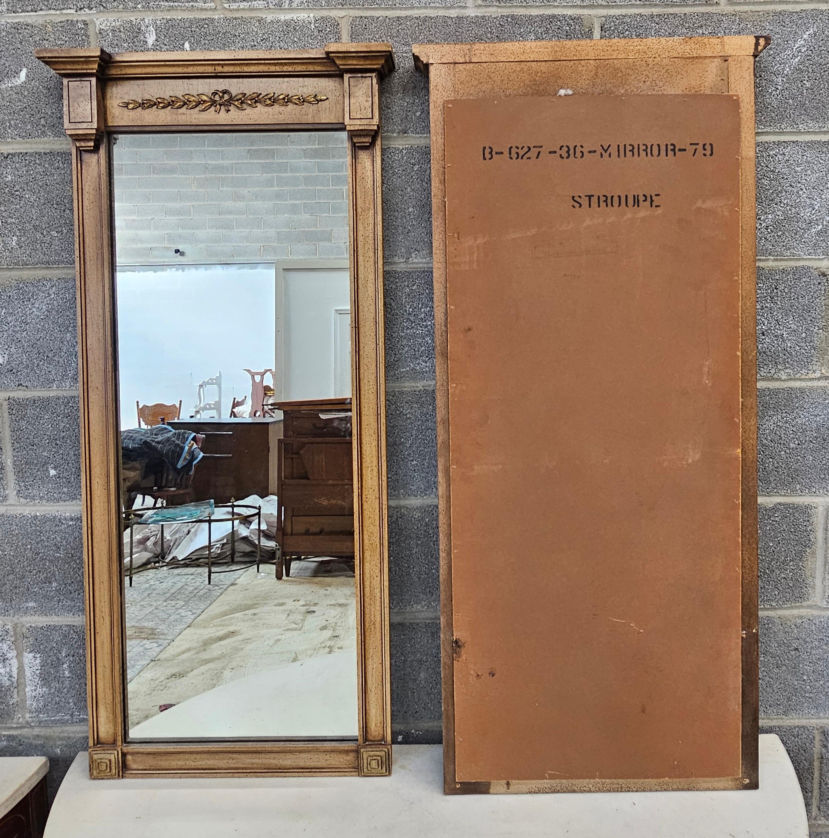 20th Century Mid-Century Thomasville Italian Tuscan Style Walnut Wall Mirrors, Pair