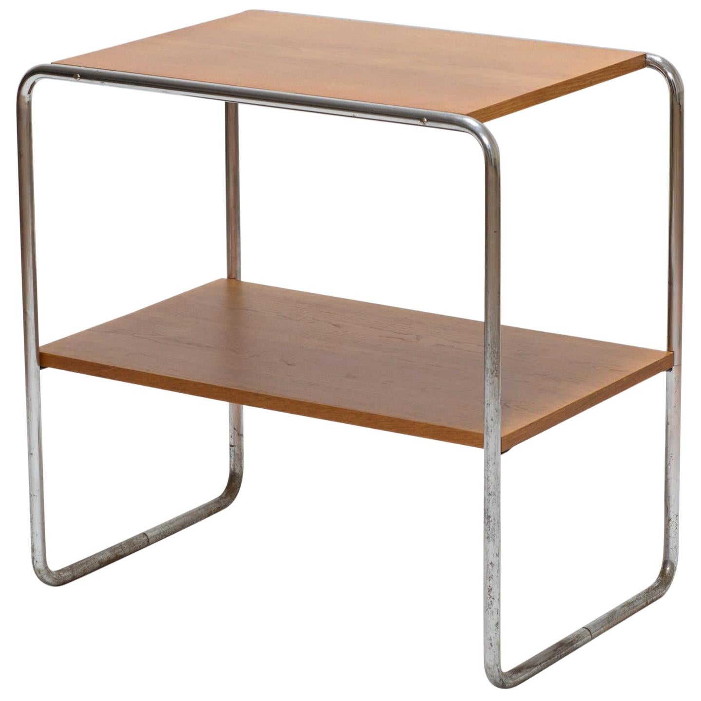 Midcentury Thonet Bauhaus Tubular Steel Coffee Side Table by Marcel Breuer, 1930 For Sale