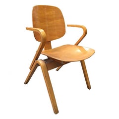 Midcentury Thonet Bent Plywood Armchairs by Joe Atkinson, Set of 5