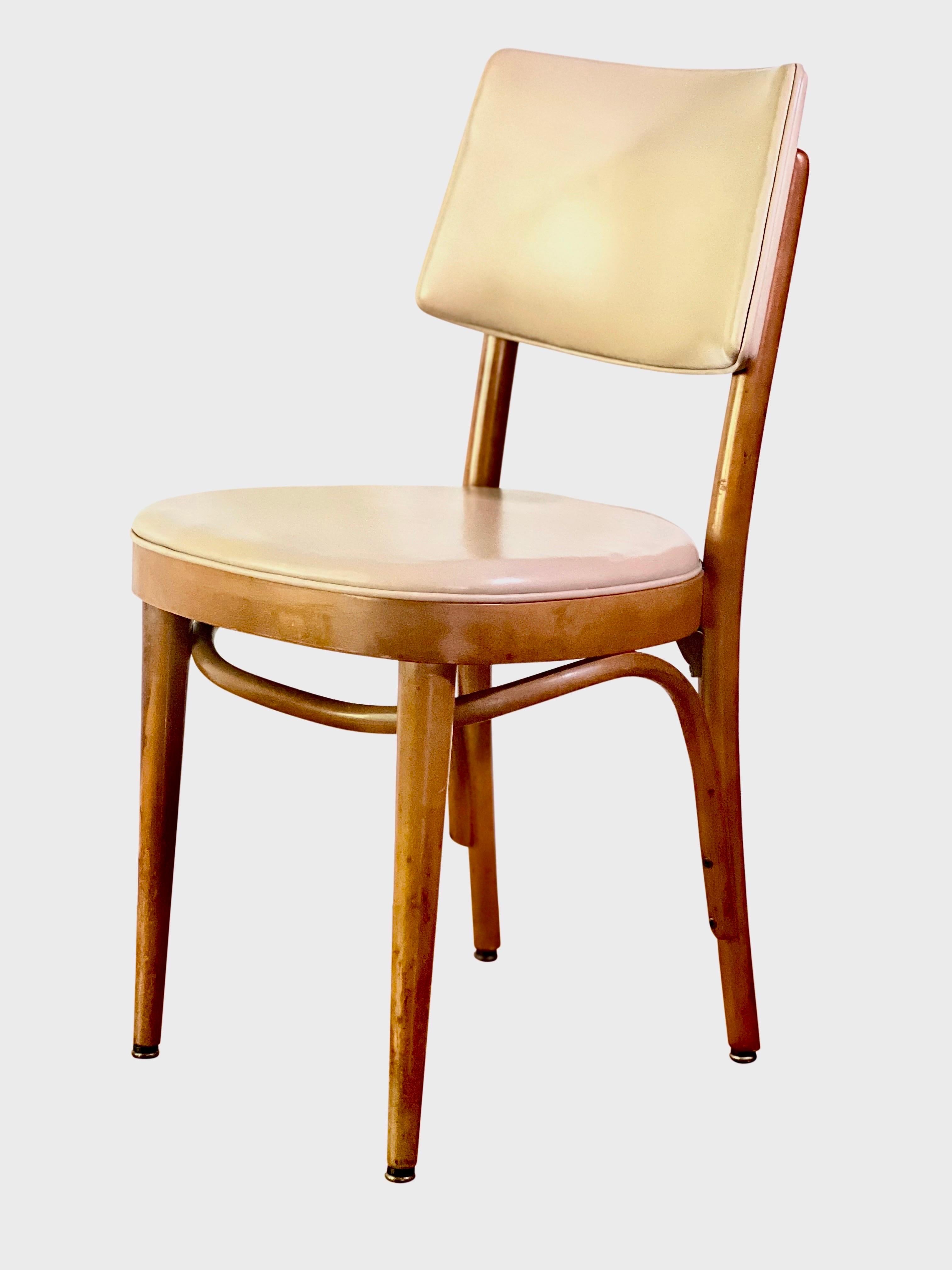 Mid-Century Modern Midcentury Thonet Bentwood Upholstered Chair For Sale
