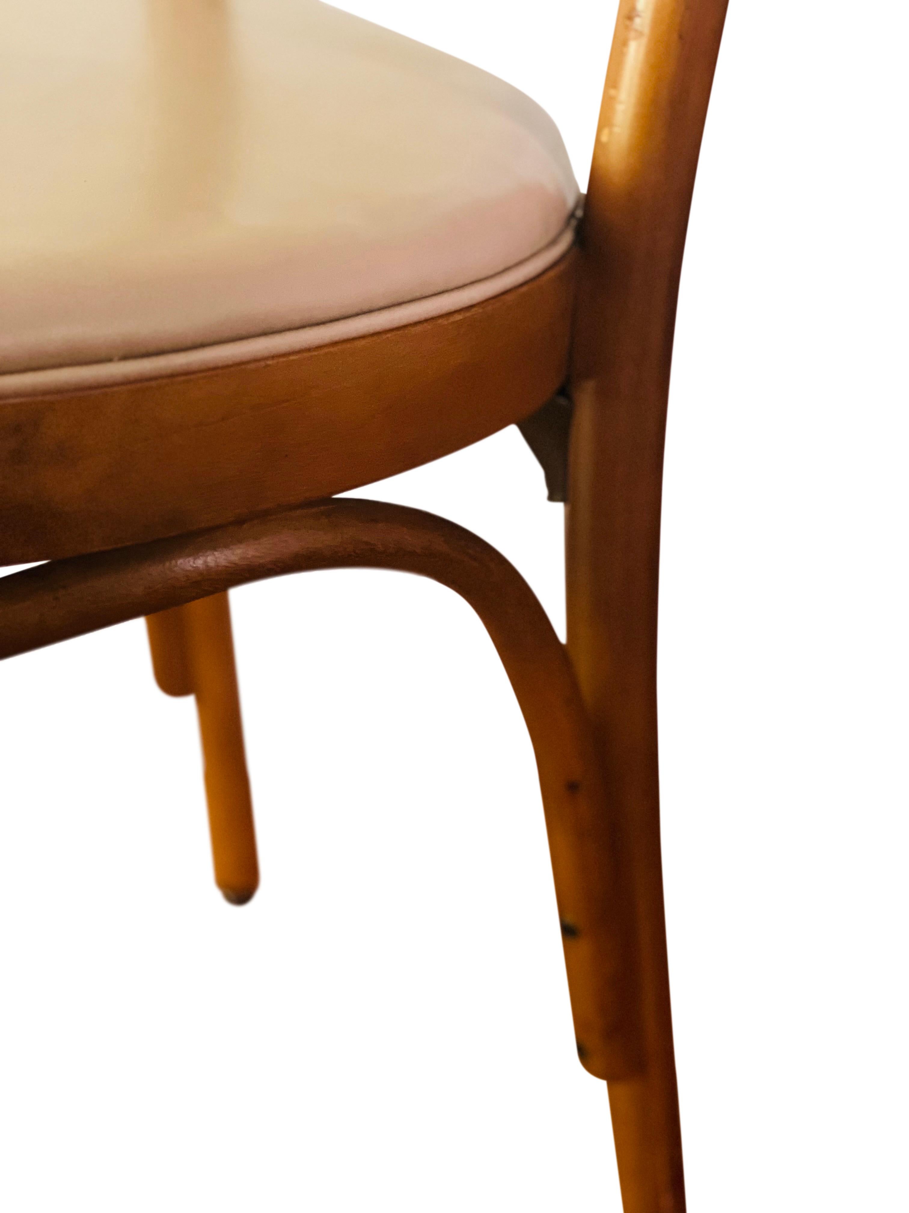 Midcentury Thonet Bentwood Upholstered Chair In Good Condition For Sale In Doylestown, PA