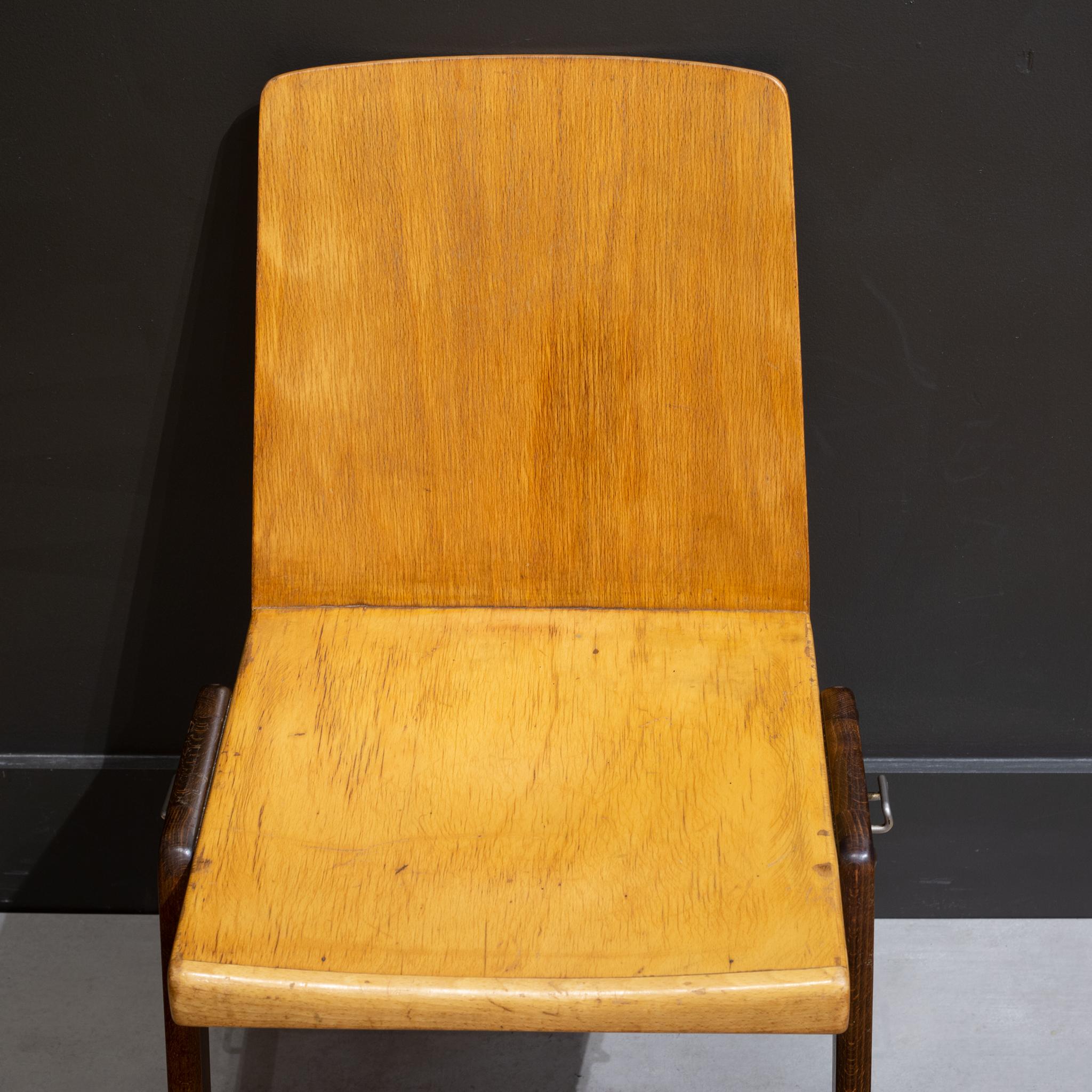 Mid-Century Thonet Bicolored Stackable Schoolhouse Auditorium Chairs, C. 1950 10