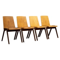 Mid-Century Thonet Bicolored Stackable Schoolhouse Auditorium Chairs, C. 1950