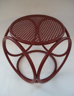 Mid Century Thonet Style Bentwood Stool / Table - Original Cane - Circa 1950's