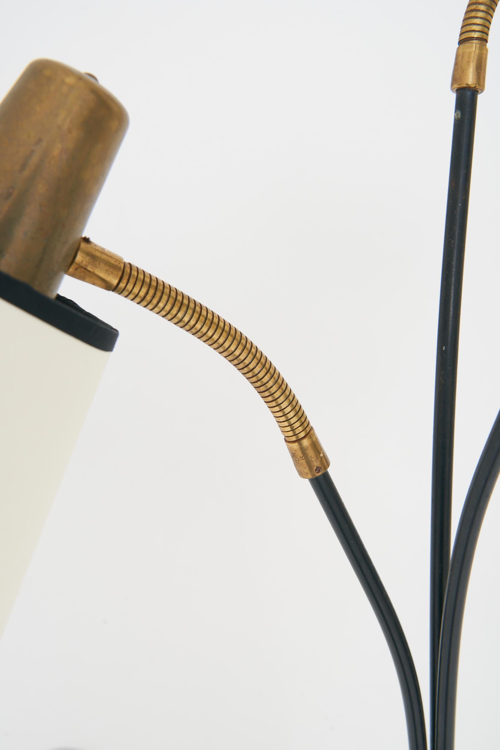 Enameled Mid-Century Three-Arm Floor Lamp