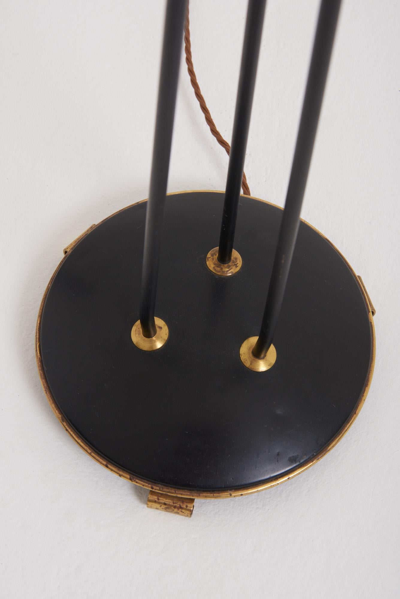 Brass Mid-Century Three-Arm Floor Lamp