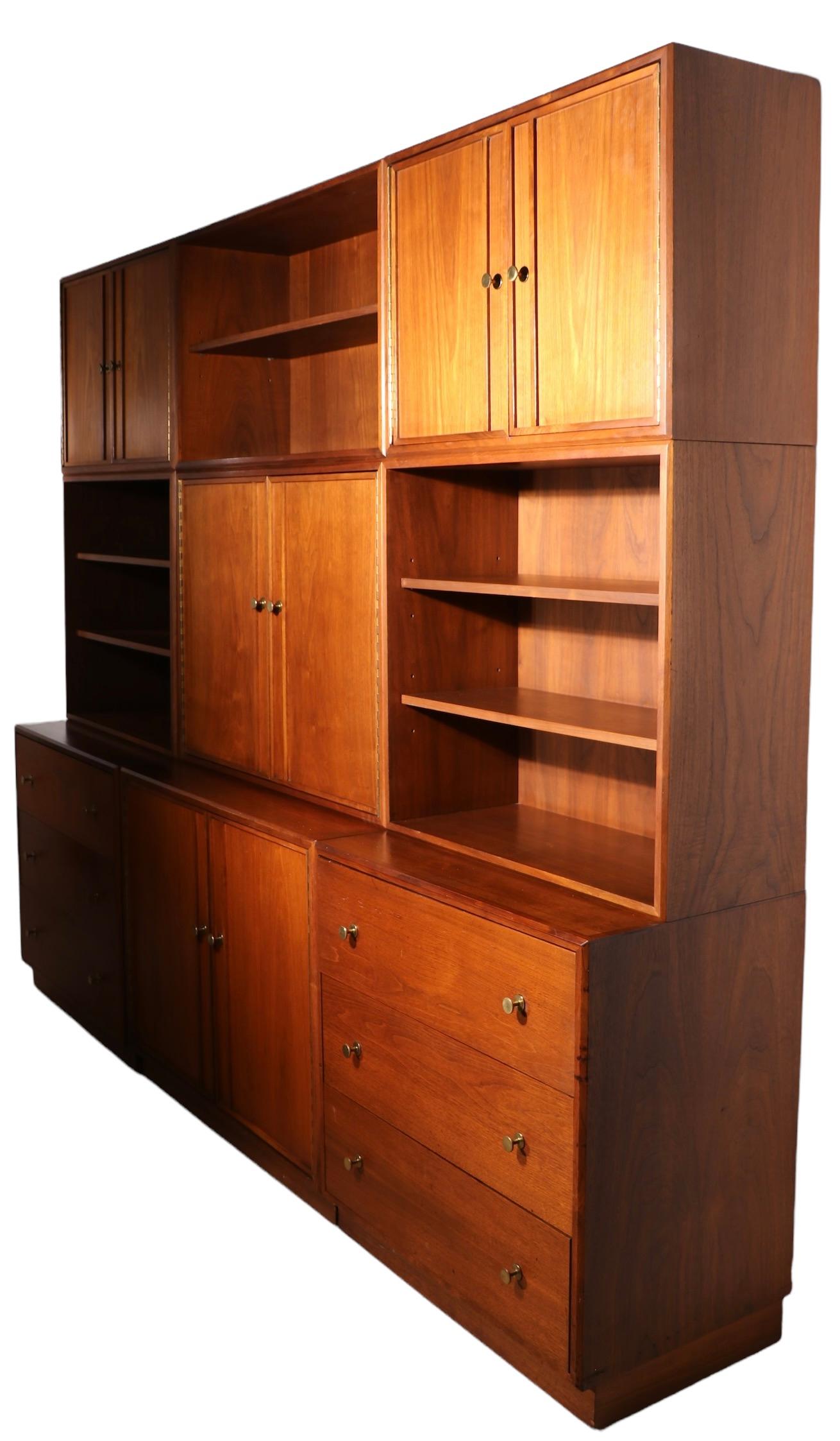 Mid-Century Three Bay Shelf Unit by West Michigan Furniture Co. After Cadovius 5