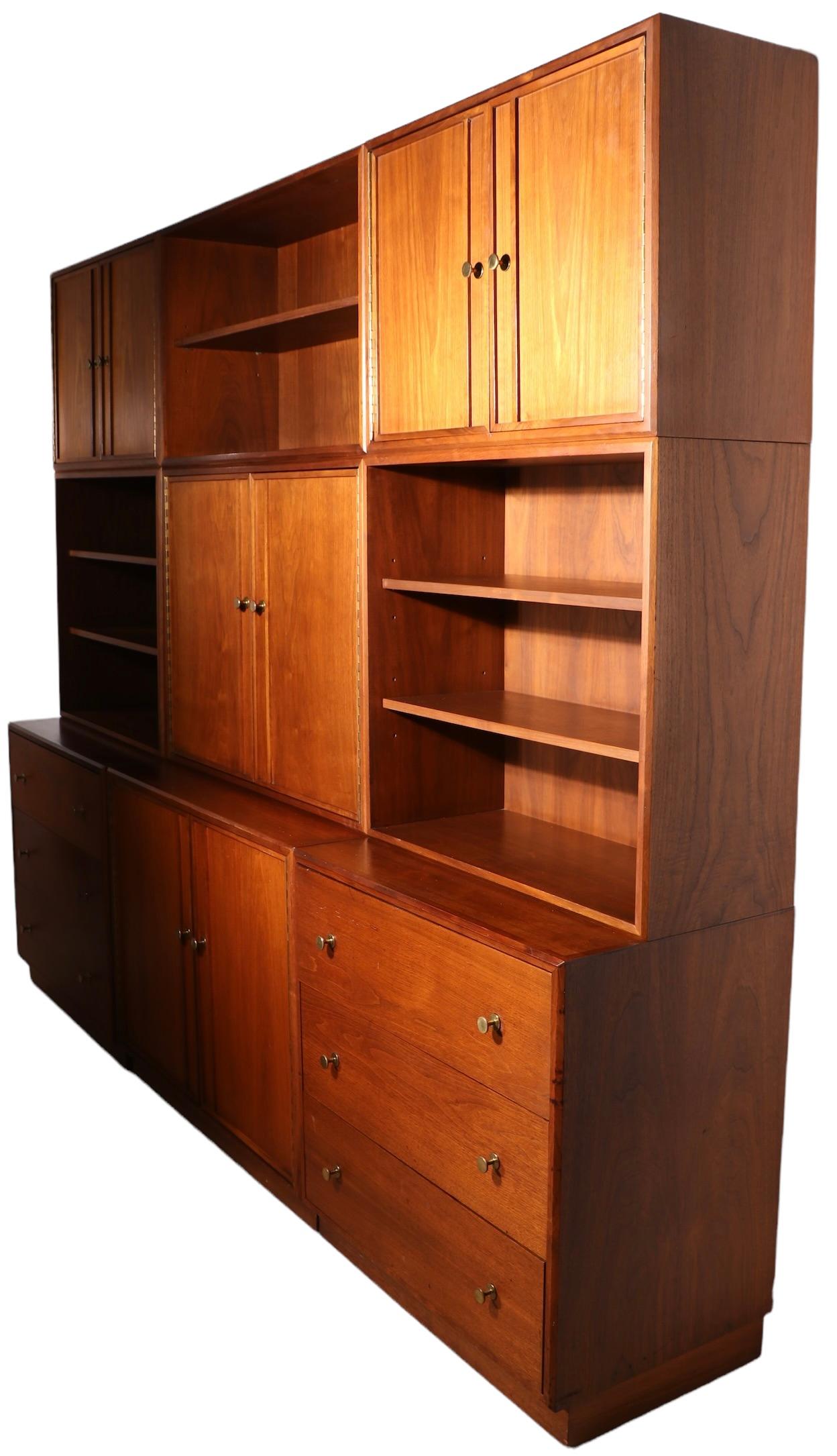 Mid-Century Three Bay Shelf Unit by West Michigan Furniture Co. After Cadovius 6