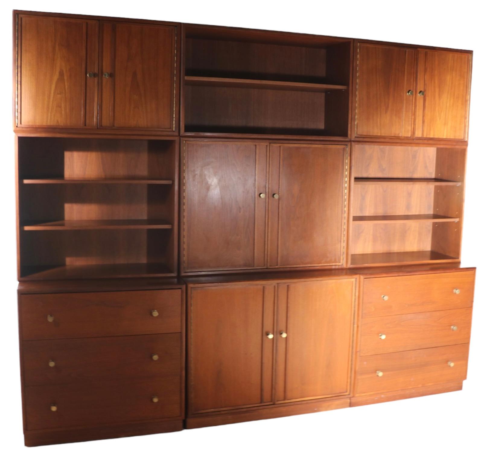 Mid-Century Three Bay Shelf Unit by West Michigan Furniture Co. After Cadovius 9
