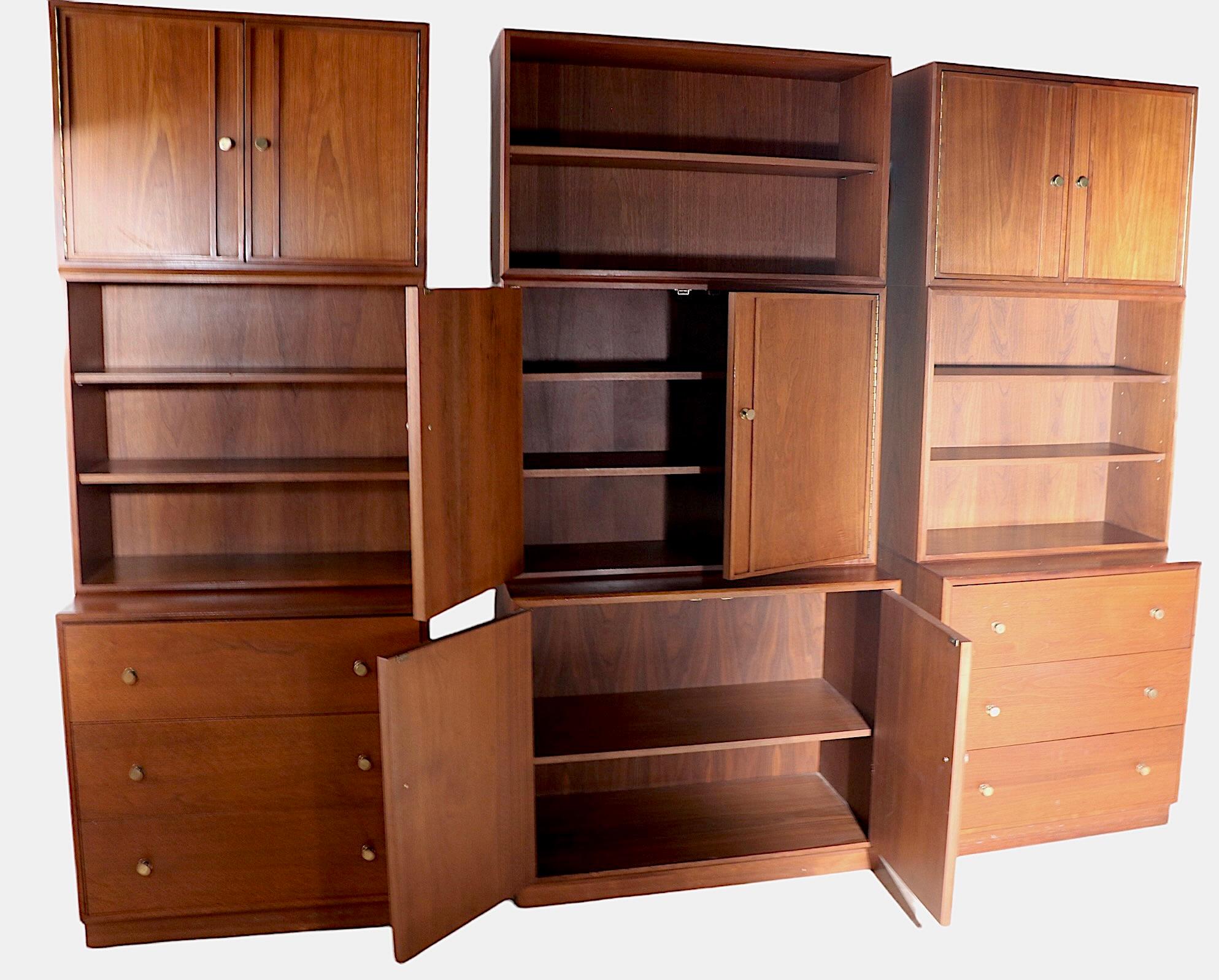 Mid-Century Three Bay Shelf Unit by West Michigan Furniture Co. After Cadovius 11