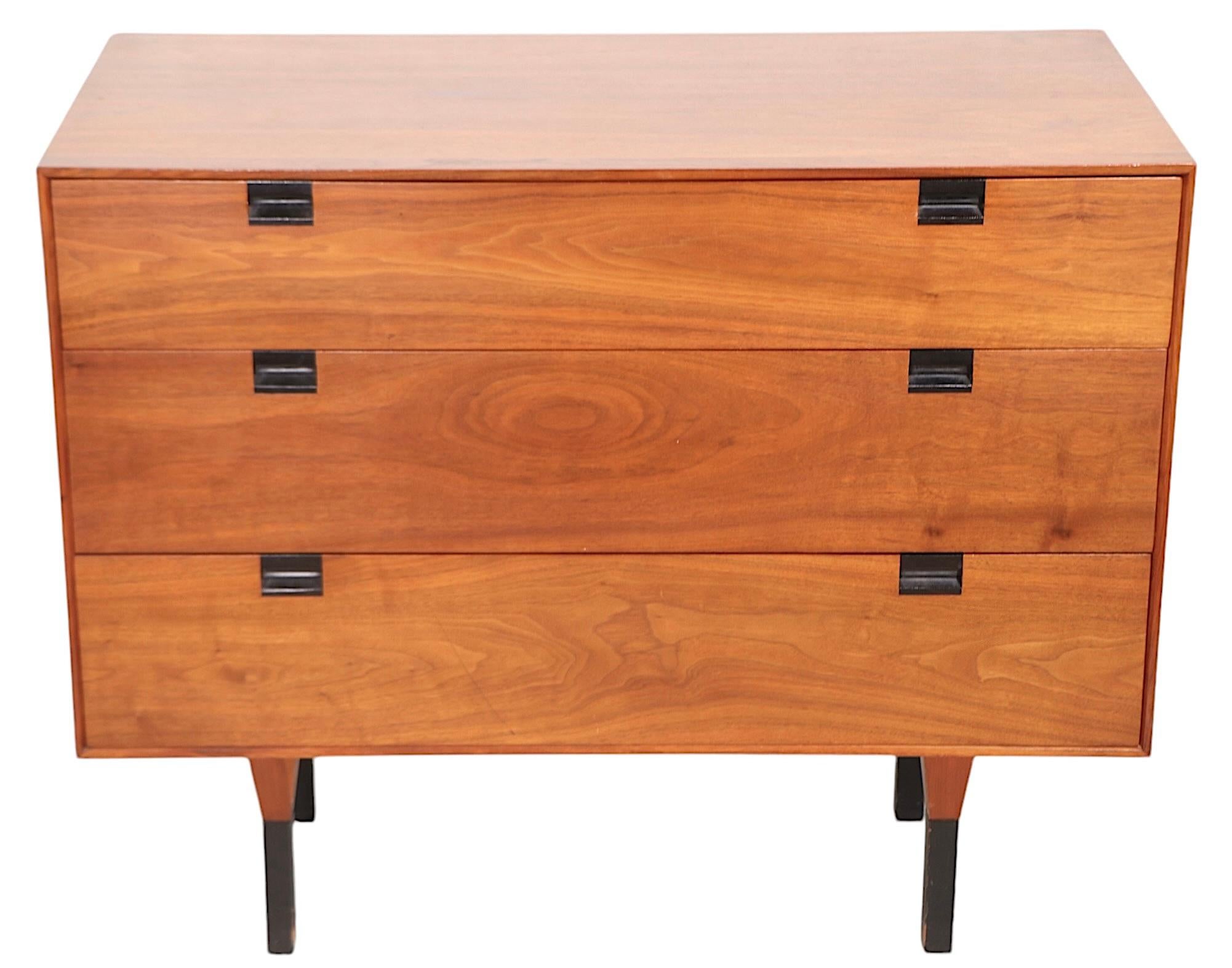 Mid Century Three Drawer Bachelors Chest att. to Baughman for Directional For Sale 3