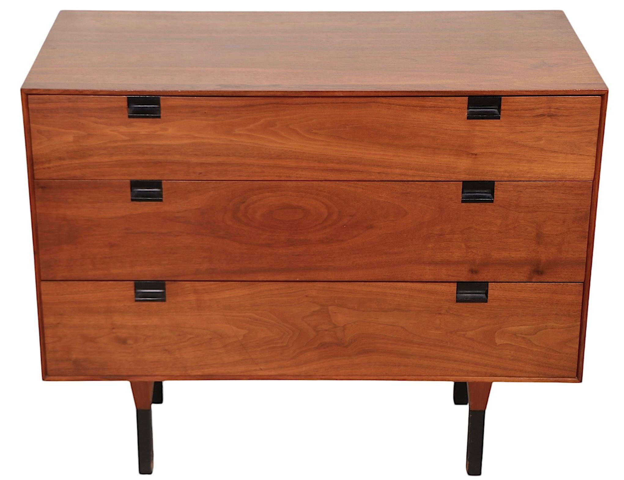 Mid Century Three Drawer Bachelors Chest att. to Baughman for Directional For Sale 5