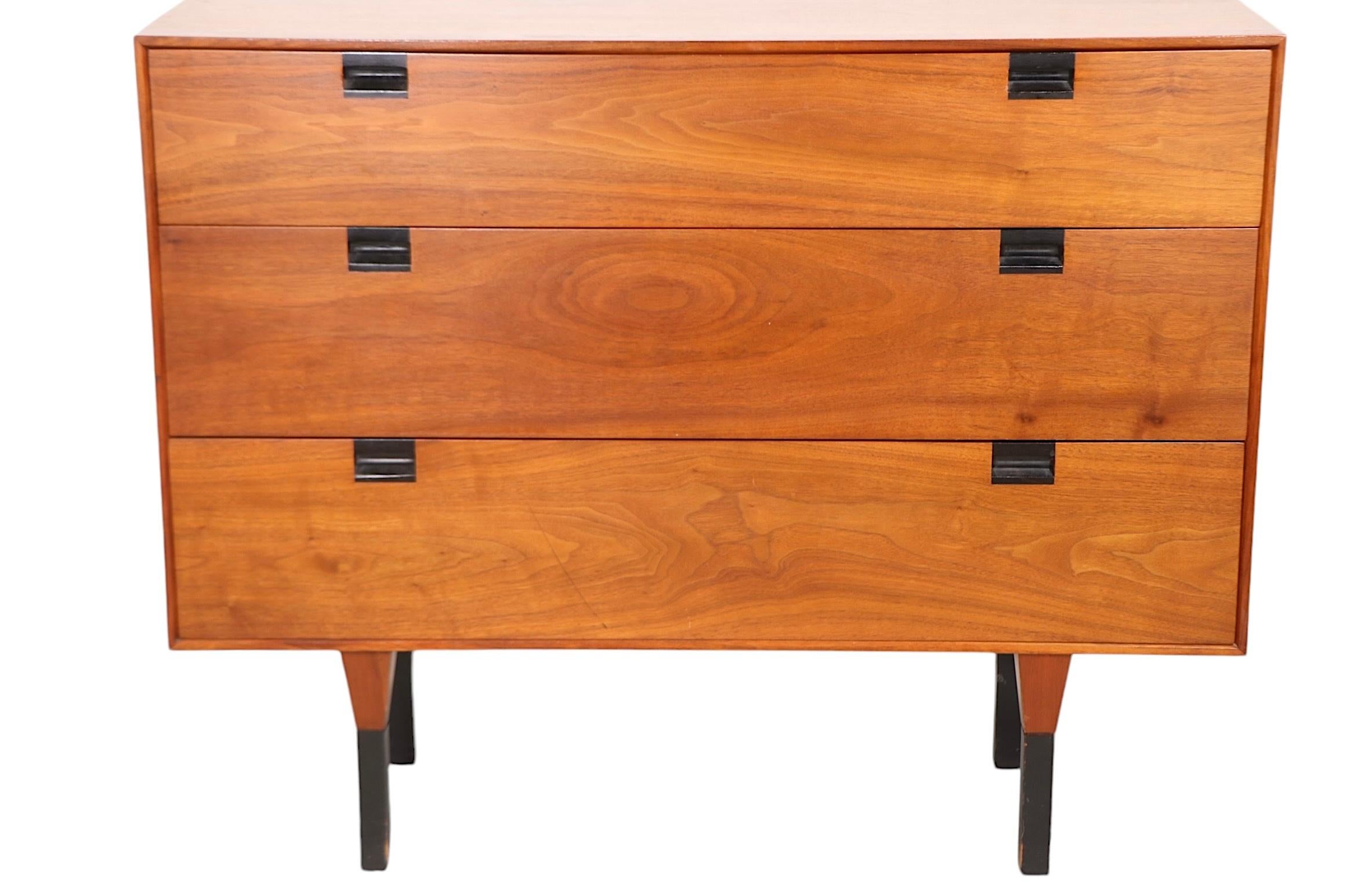 Mid Century Three Drawer Bachelors Chest att. to Baughman for Directional For Sale 6