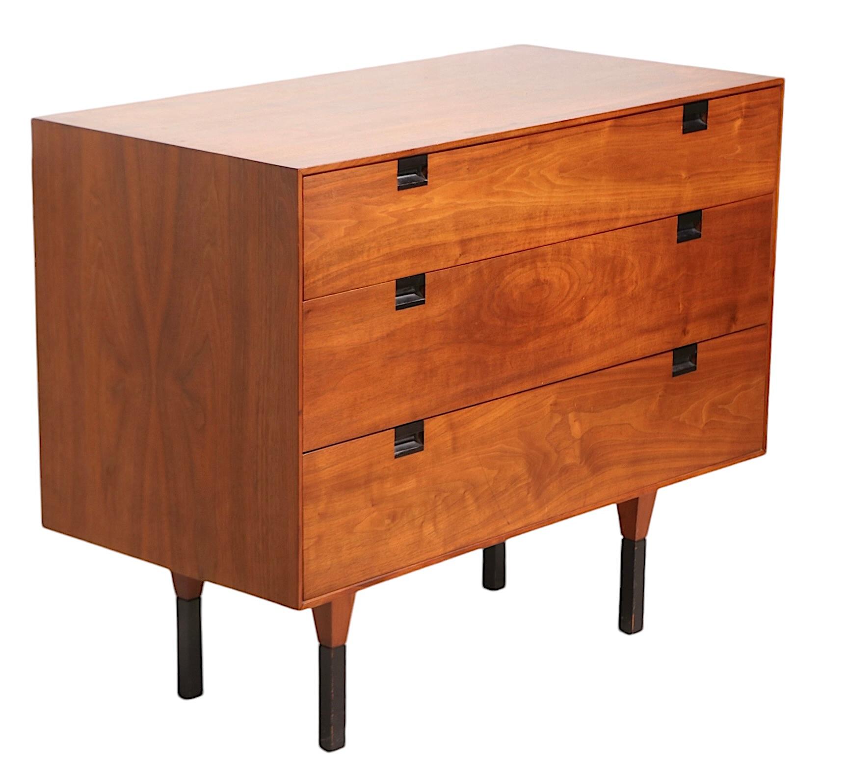 Mid Century Three Drawer Bachelors Chest att. to Baughman for Directional For Sale 7
