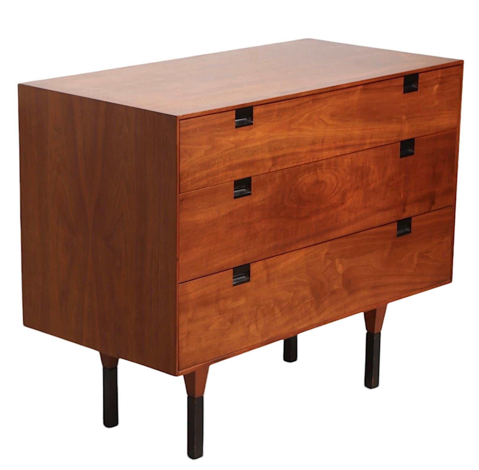 Mid Century Three Drawer Bachelors Chest att. to Baughman for Directional For Sale 8