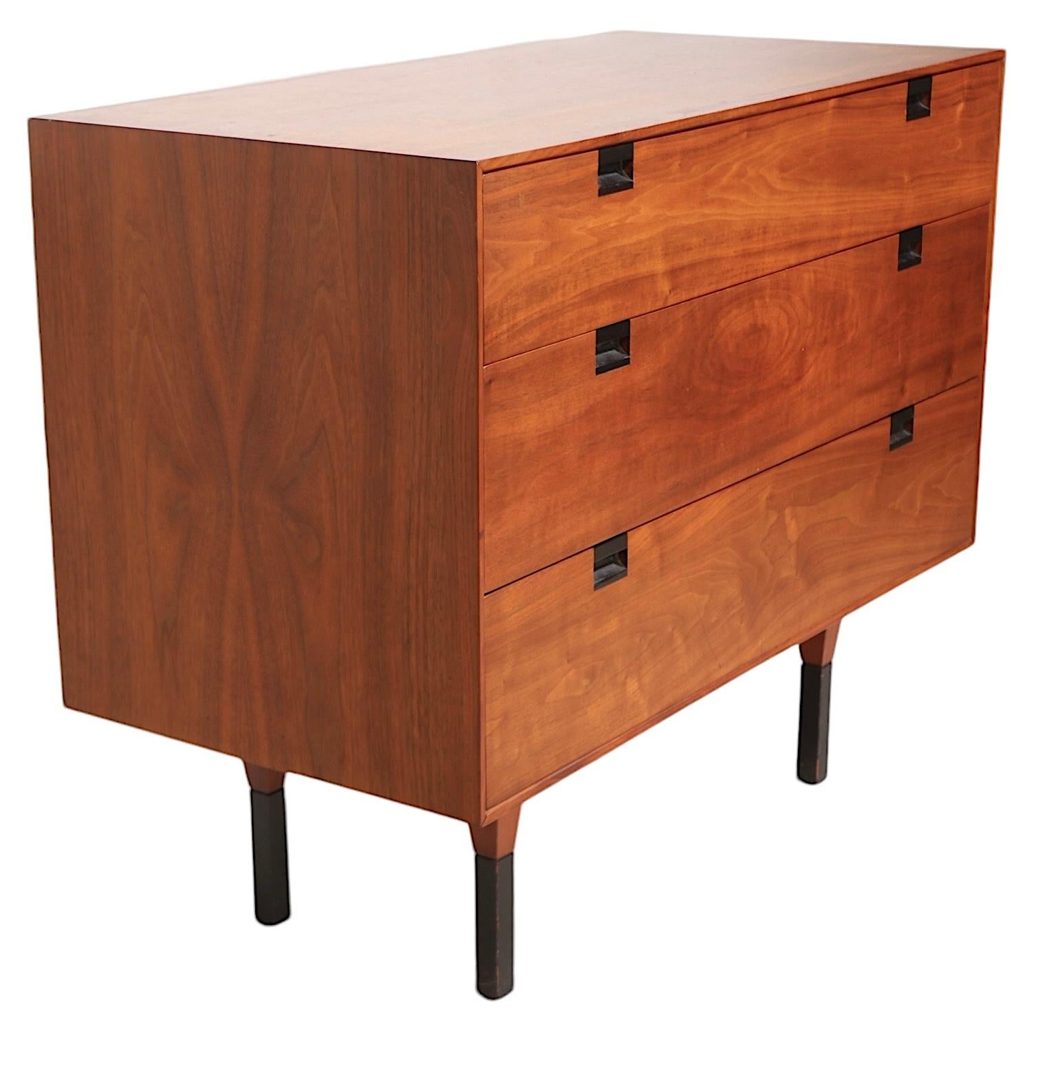Mid Century Three Drawer Bachelors Chest att. to Baughman for Directional For Sale 9