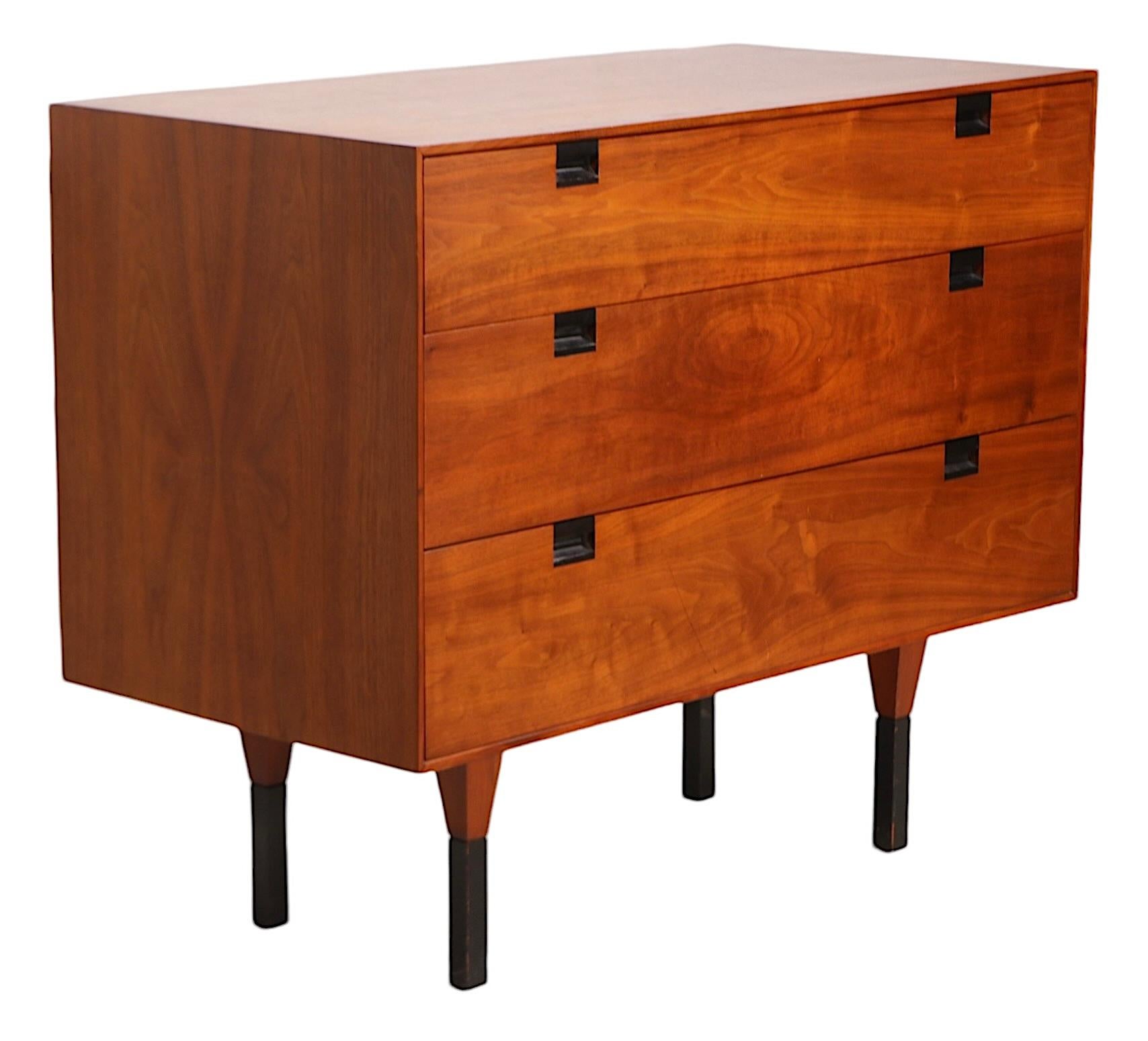 Mid Century Three Drawer Bachelors Chest att. to Baughman for Directional For Sale 2