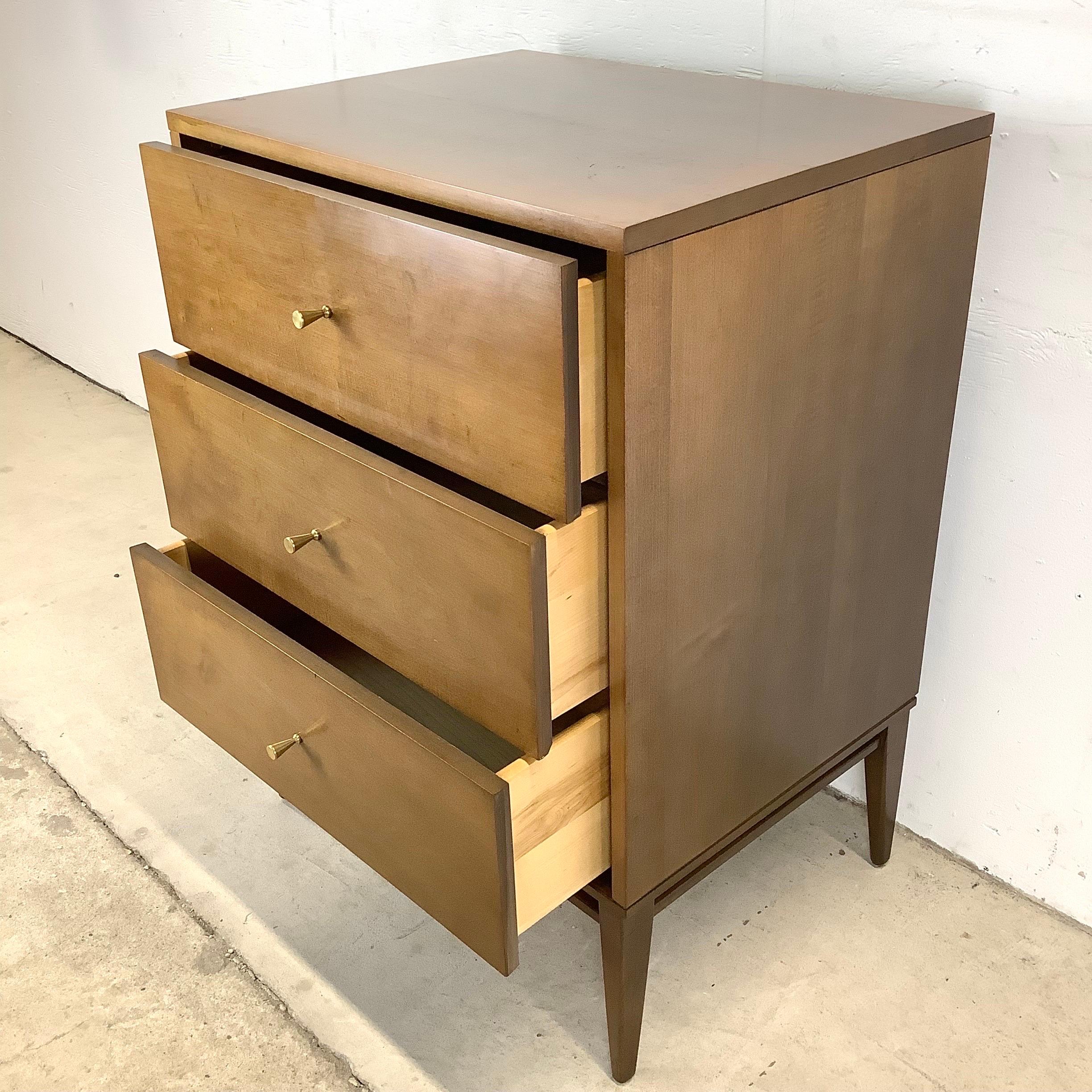 Veneer Mid-Century Three Drawer Chest or Nightstand by Paul McCobb For Sale