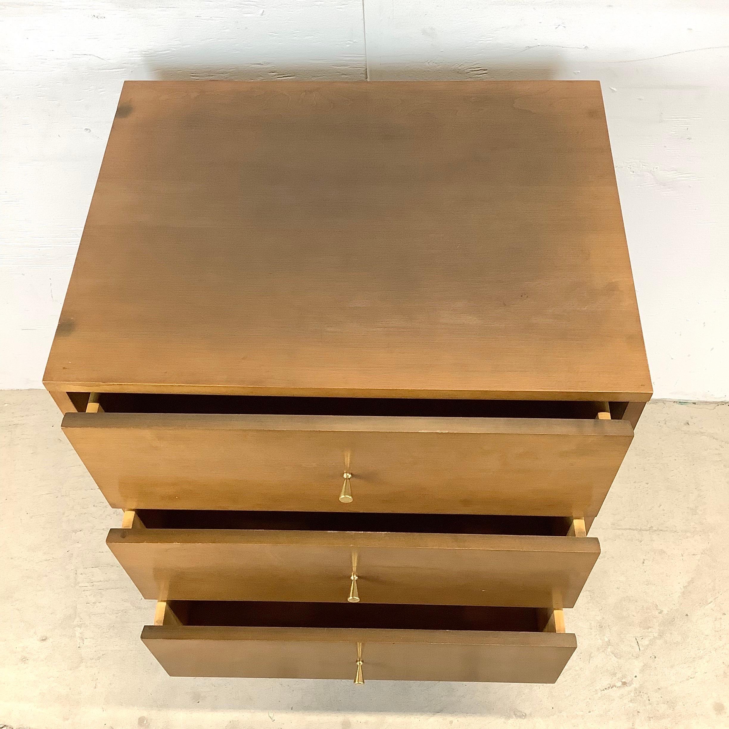 Wood Mid-Century Three Drawer Chest or Nightstand by Paul McCobb For Sale