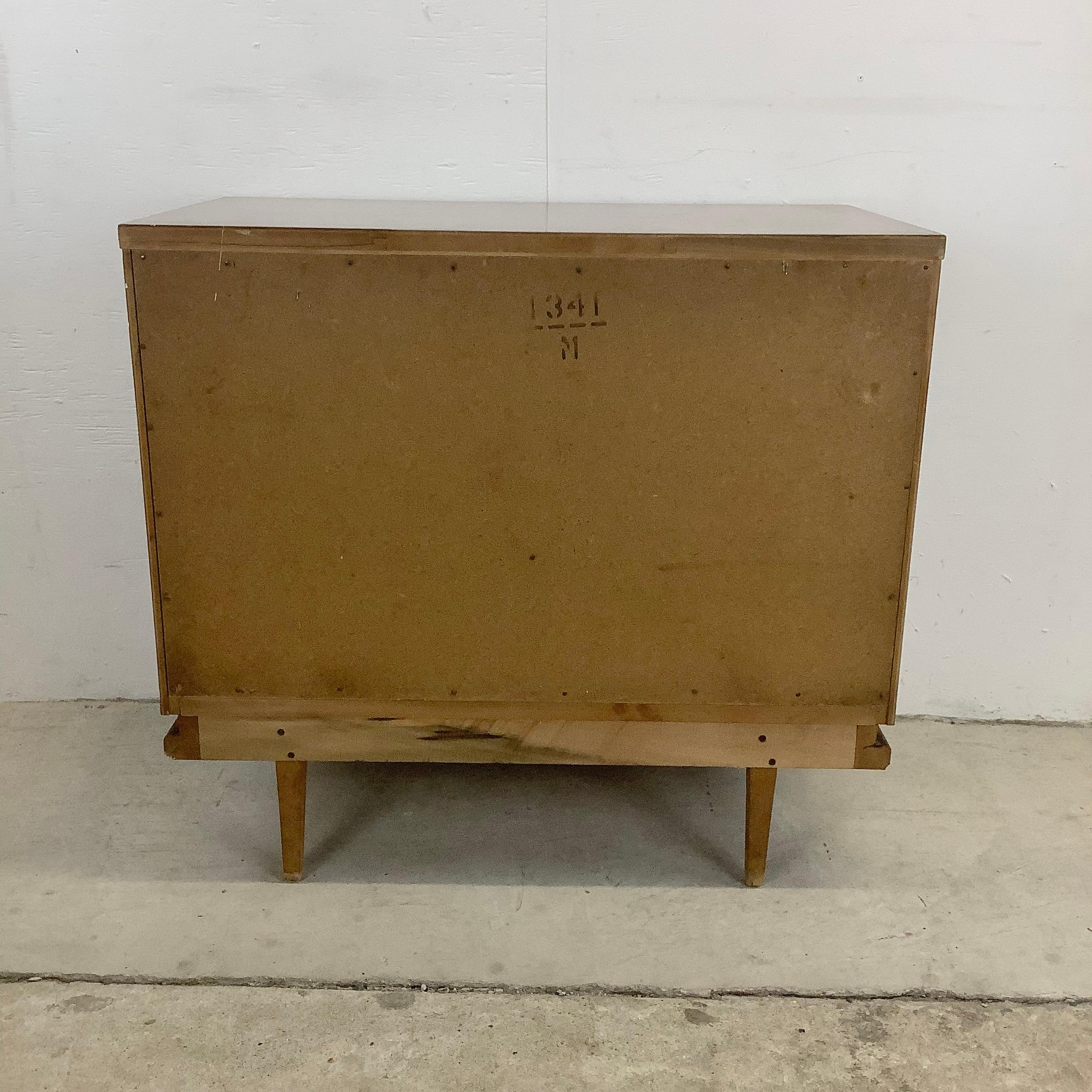Mid-Century Three Drawer Concave Front Dresser 10