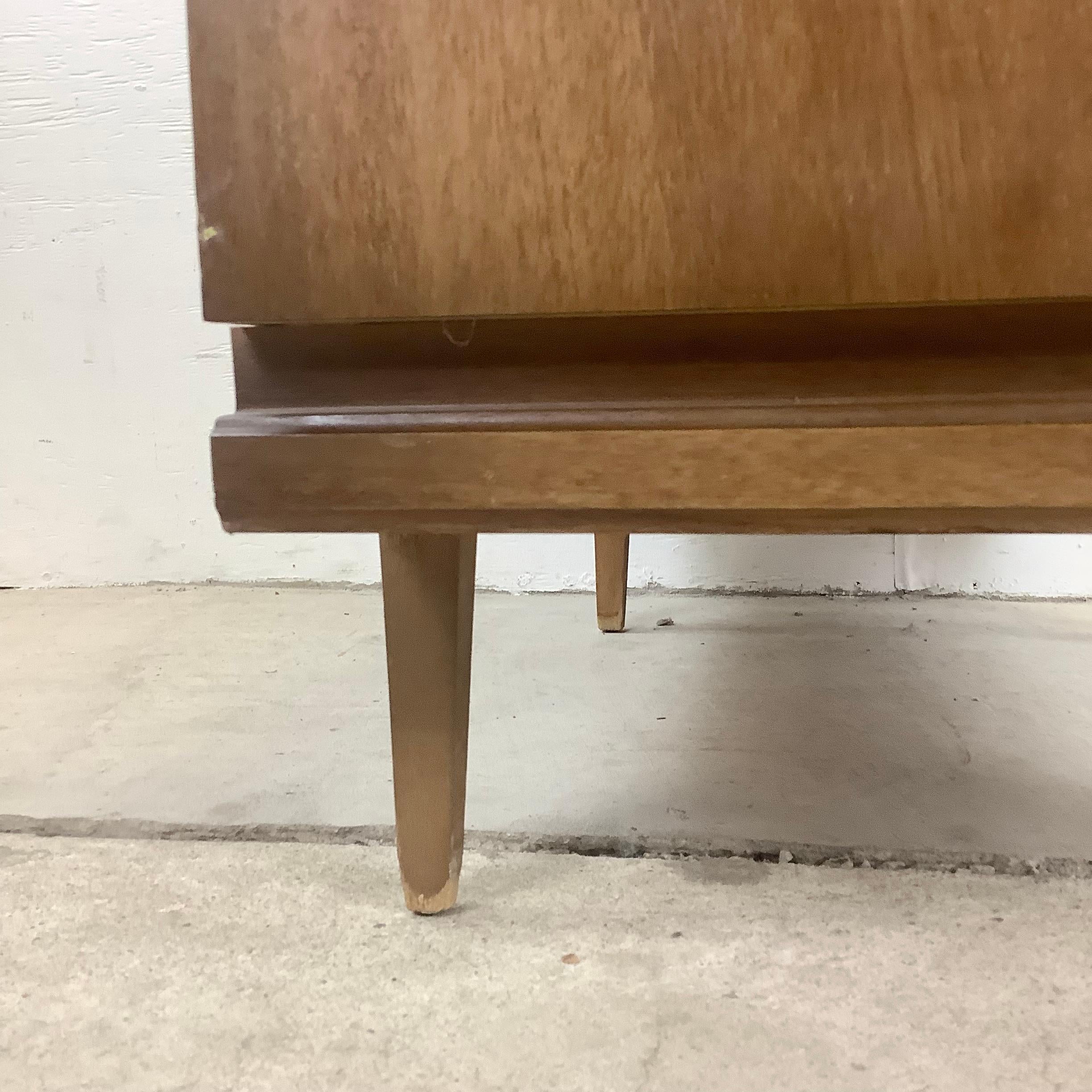 Mid-Century Three Drawer Concave Front Dresser 11