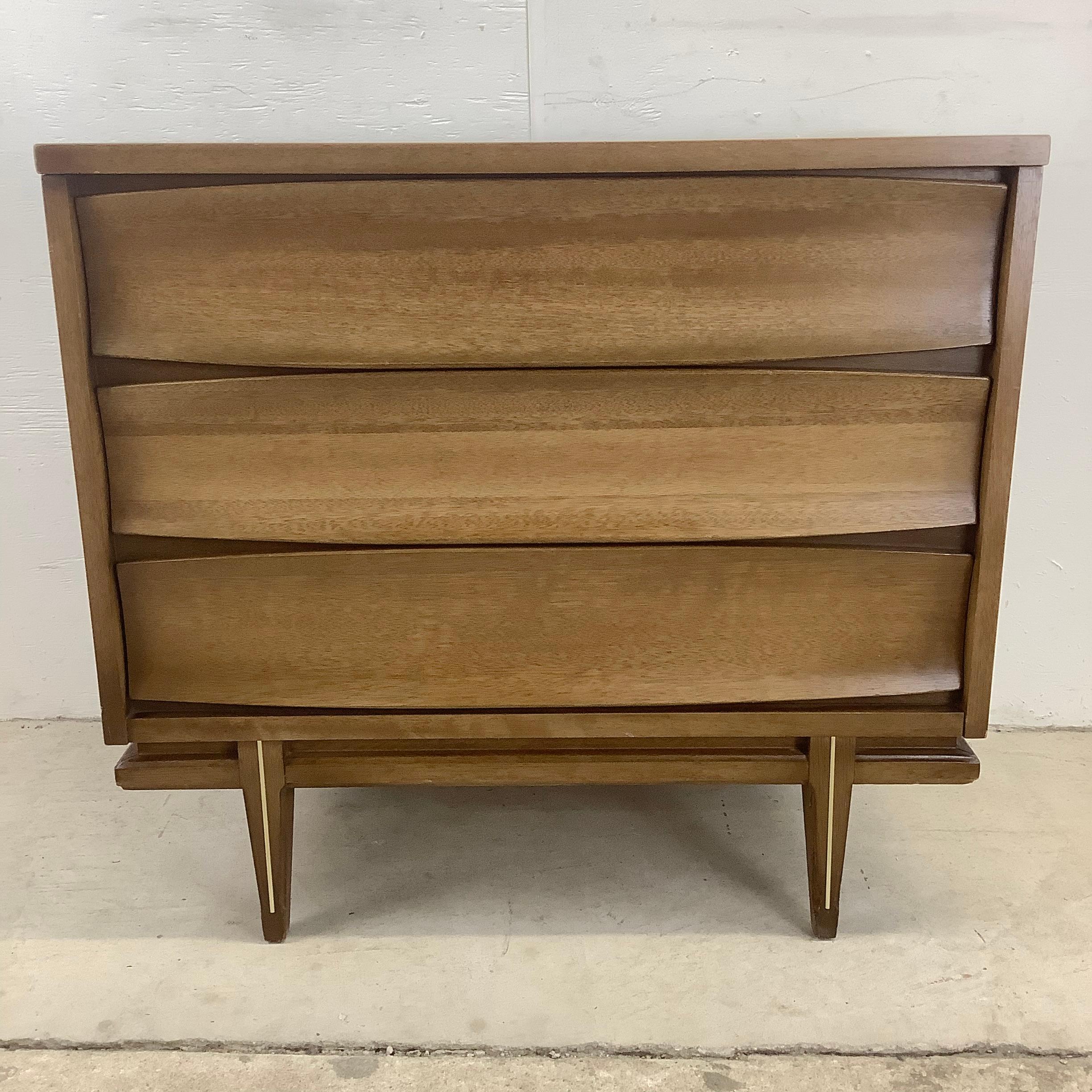 Mid-Century Modern Mid-Century Three Drawer Concave Front Dresser