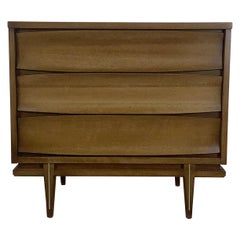 Mid-Century Three Drawer Concave Front Dresser