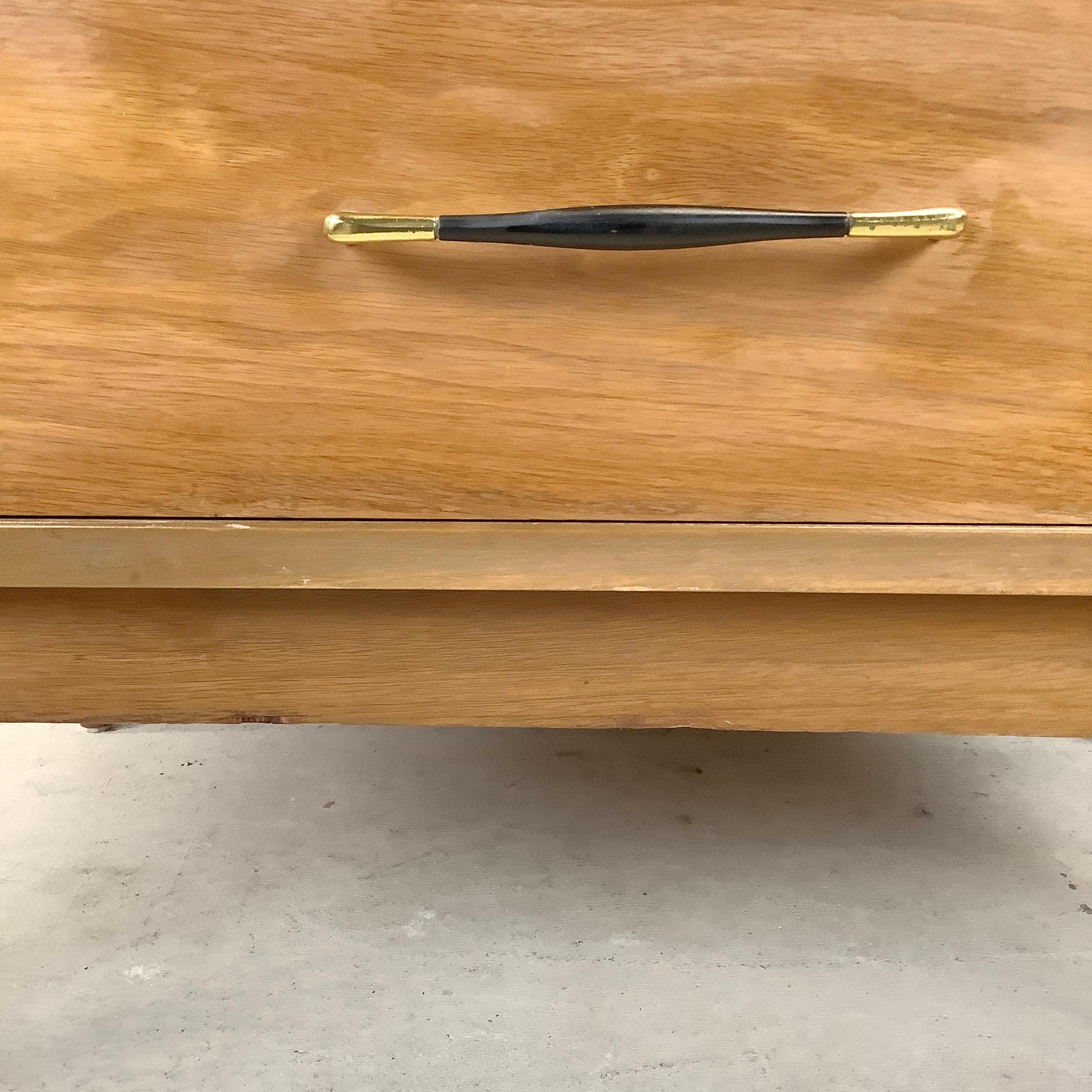 Mid-Century Three Drawer Walnut Dresser 1