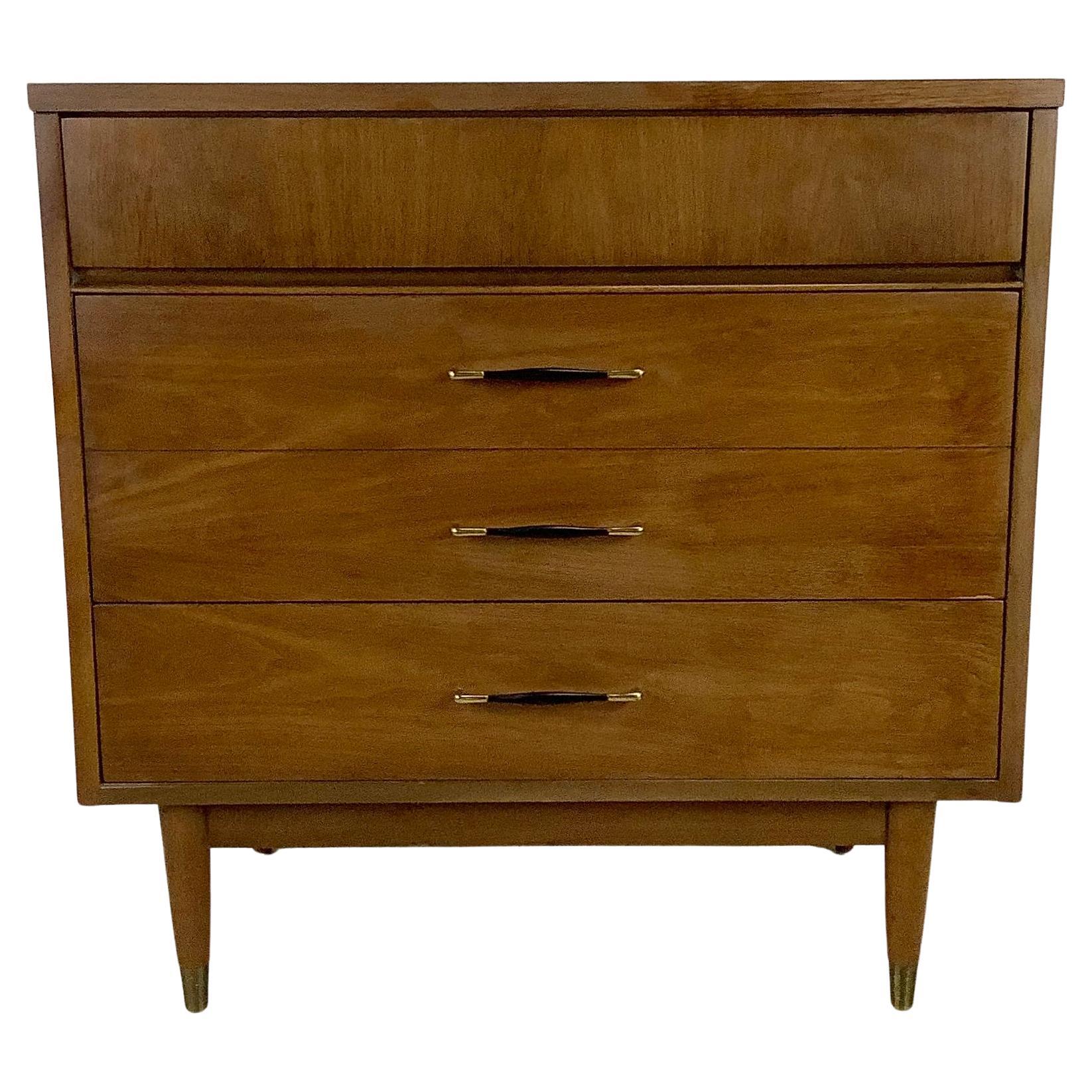 Mid-Century Three Drawer Walnut Dresser