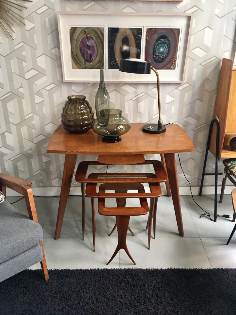 Midcentury Three Italian Nesting Tables Tables Carlo de Carli at 1stDibs