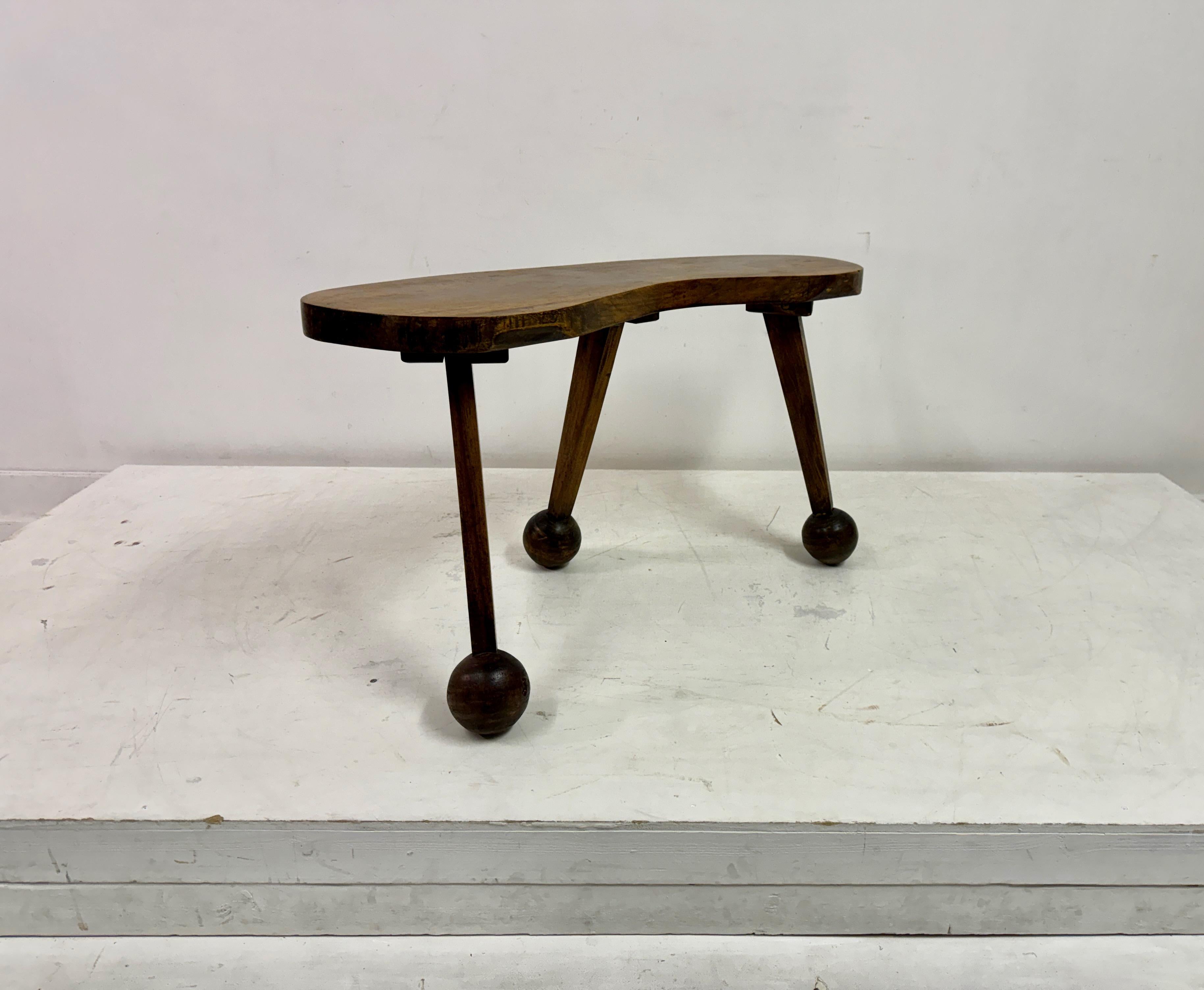 Mid Century Three Legged Coffee Table or Bench For Sale 4