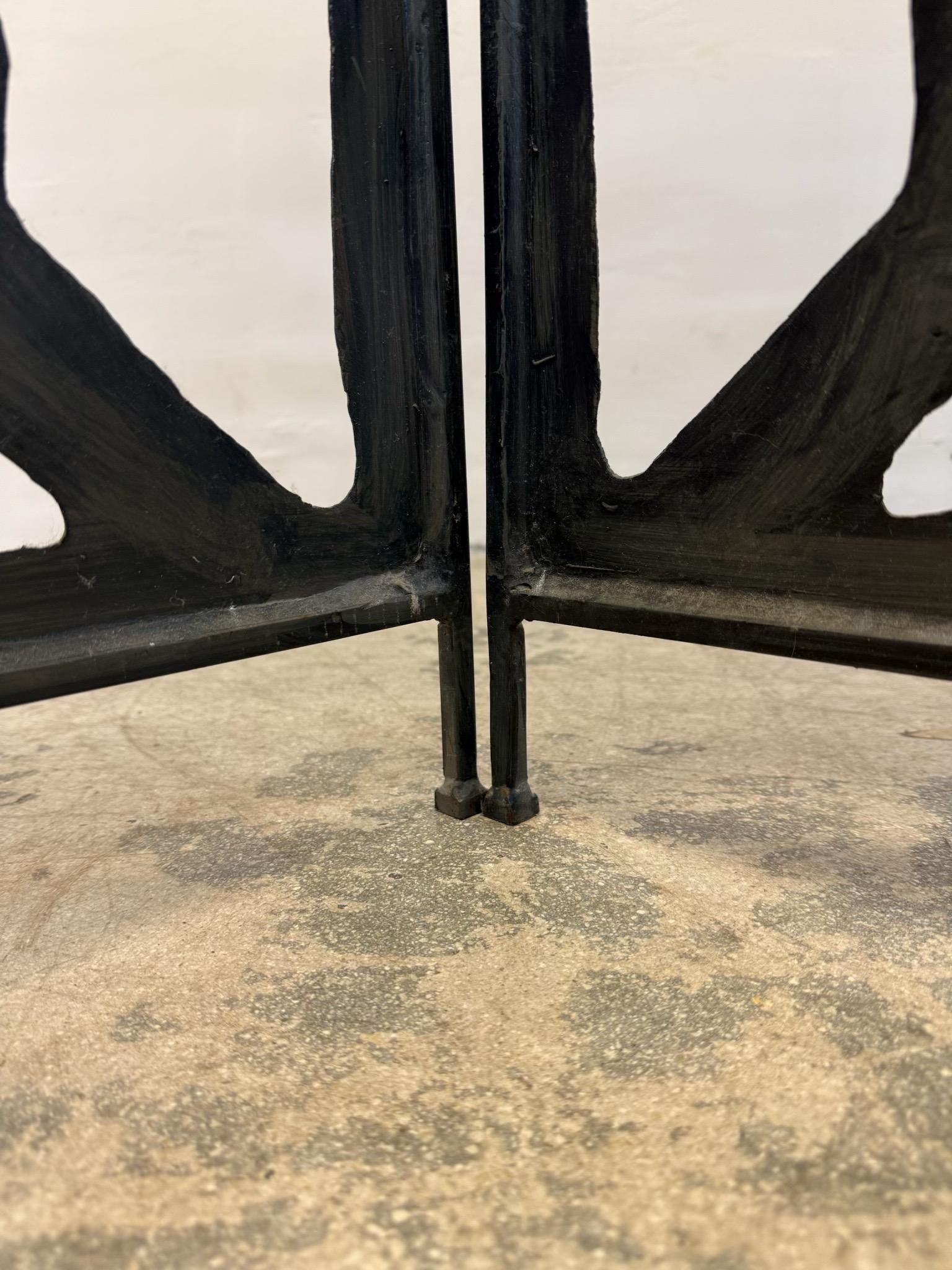 Mid-Century Three Panel Faux Bronze Finish Screen or Room Divider, 1970s For Sale 5