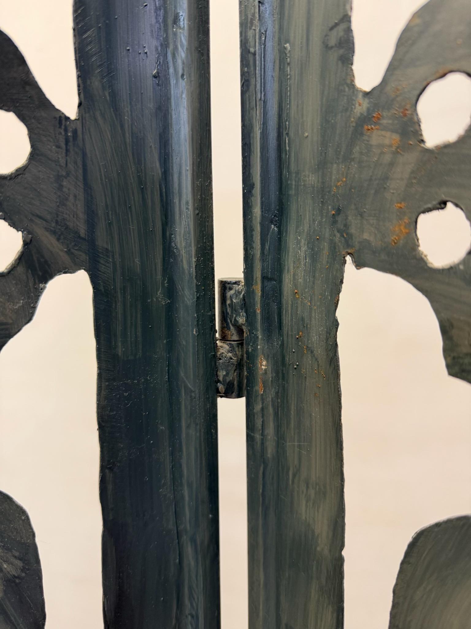 Mid-Century Three Panel Faux Bronze Finish Screen or Room Divider, 1970s For Sale 1